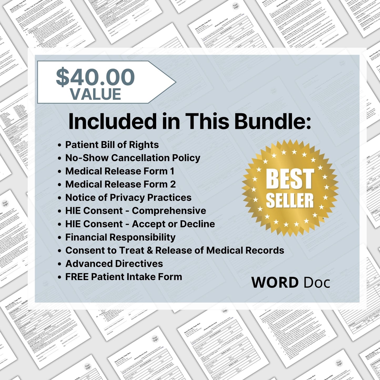 Medical Office Policy Consents Legal Forms - WORD DOC
