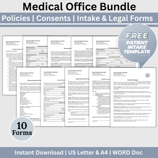 Medical Office Policy Consents Legal Forms - WORD DOC