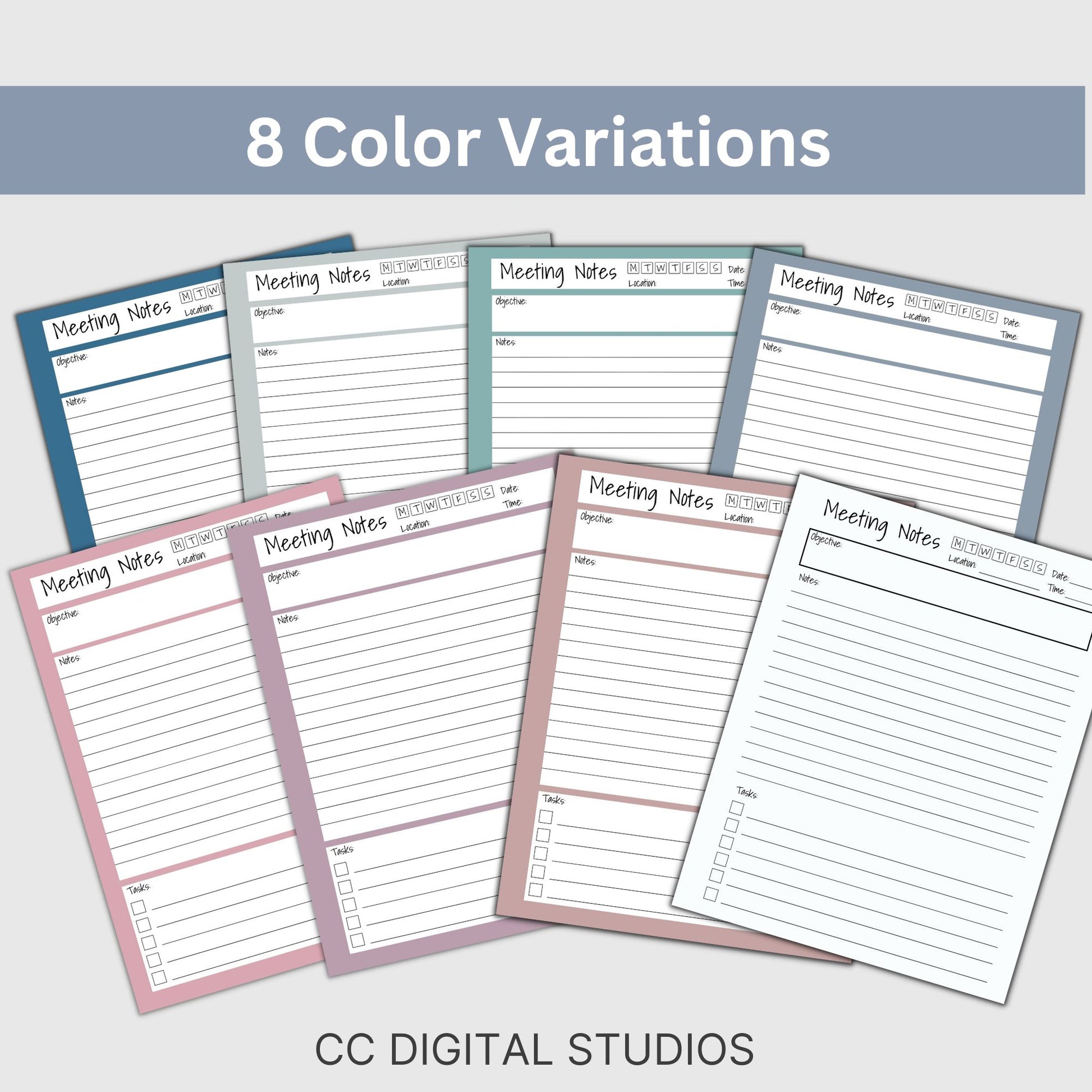 Looking for a smart way to keep record of your meetings? Record your meeting minutes and track to do's, agenda, action steps, and notes. Feel prepared for your next meeting. 