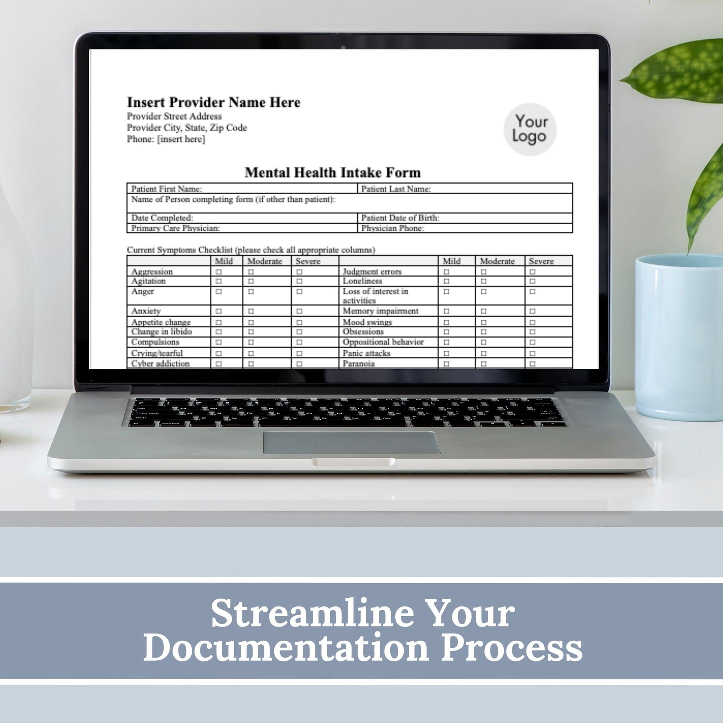 Mental Health Client Intake Form: Therapy Office Template (Google Doc)