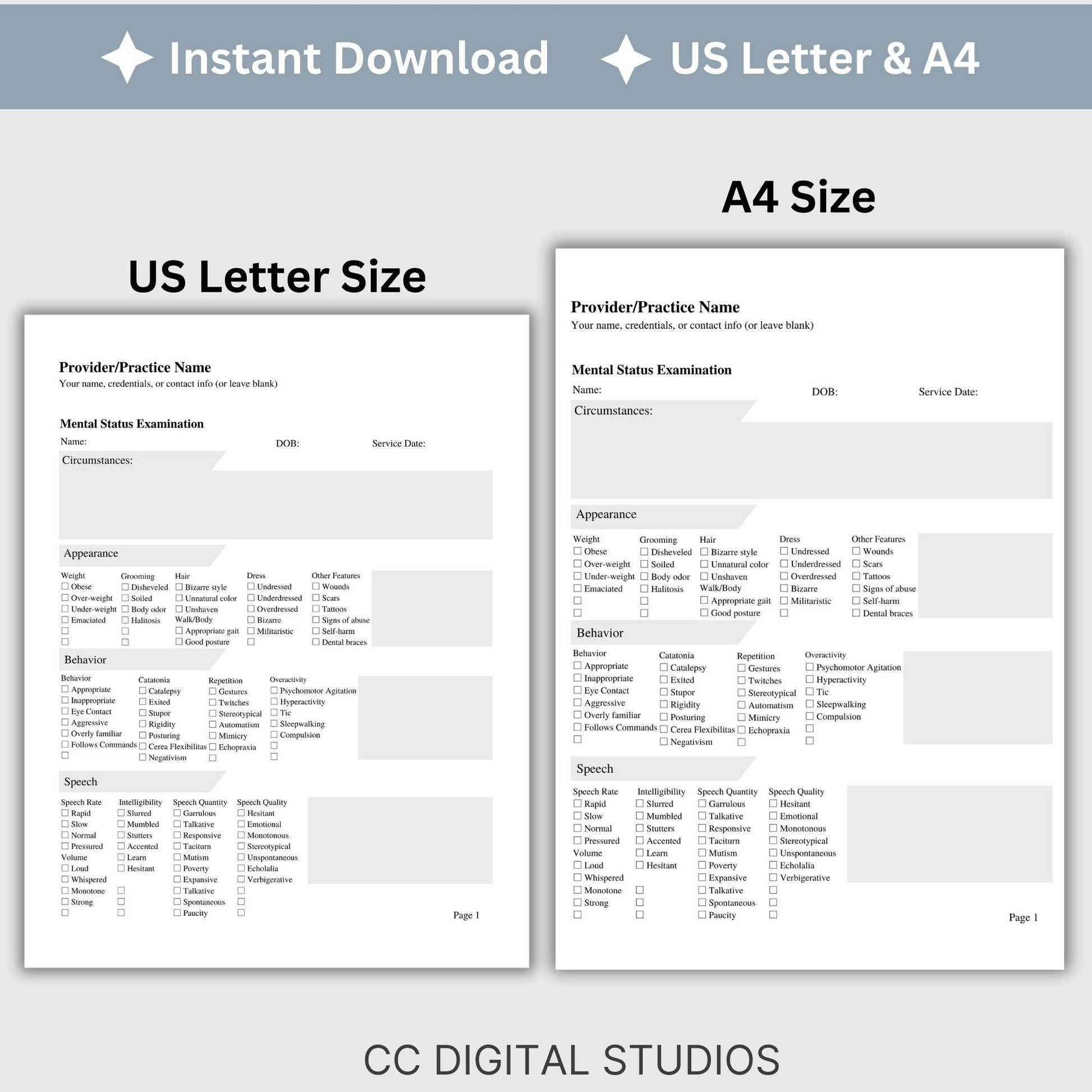 Mental Status Exam therapy notes fillable PDF template. Effortlessly streamline client onboarding with the therapy template. Tailored for therapists, school psychologist and counselors