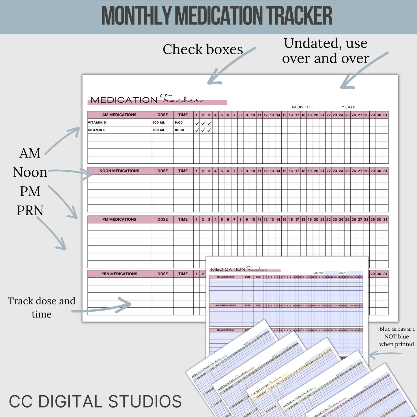 Are you tired of struggling to keep track of your daily medications? Do you want a simple and efficient way to manage your medication schedule? Look no further! Our Monthly Medication Tracker is here to make your life easier and ensure you never miss a dose again.