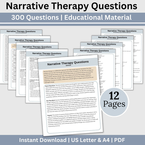 Narrative Therapy Questions: 300 Question Resource for Therapists ...