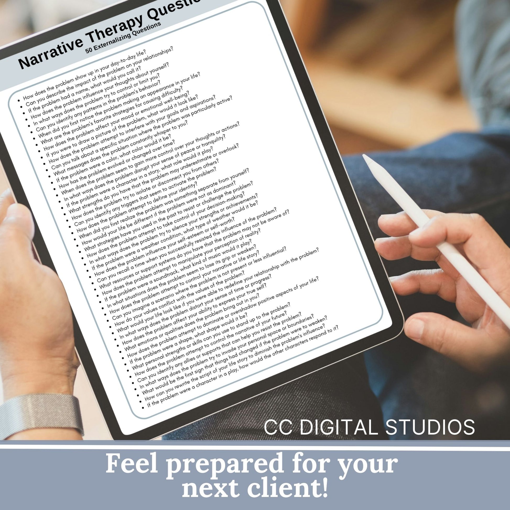 Comprehensive set of 550 narrative therapy questions and a detailed list of question types and definitions. This therapy resource is perfect for therapists, school counselors, social workers, and anyone seeking effective therapy tools.