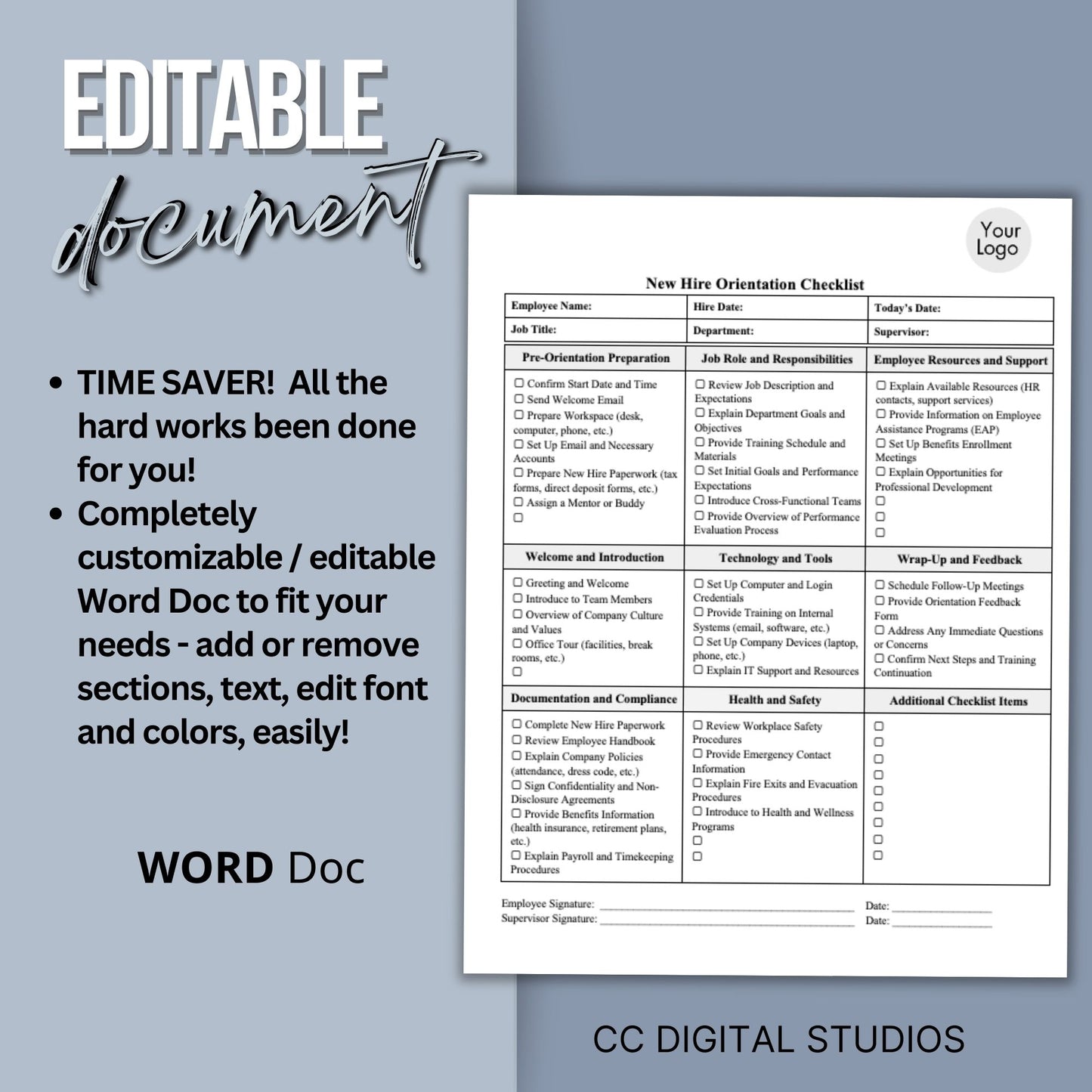 New Hire Onboarding Checklist - WORD DOC