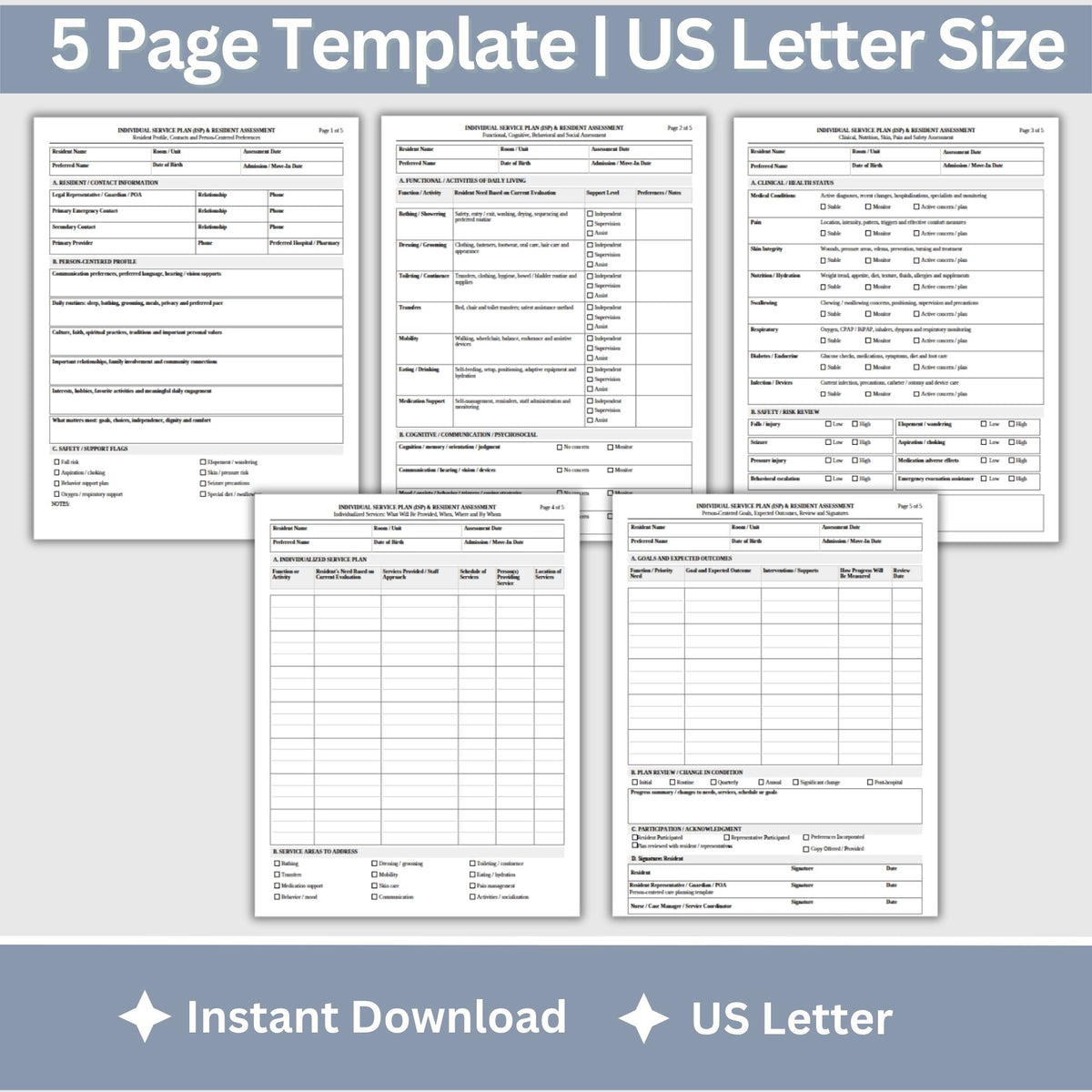 Nursing Home Care Plan Template | Individual Service Plan ISP
