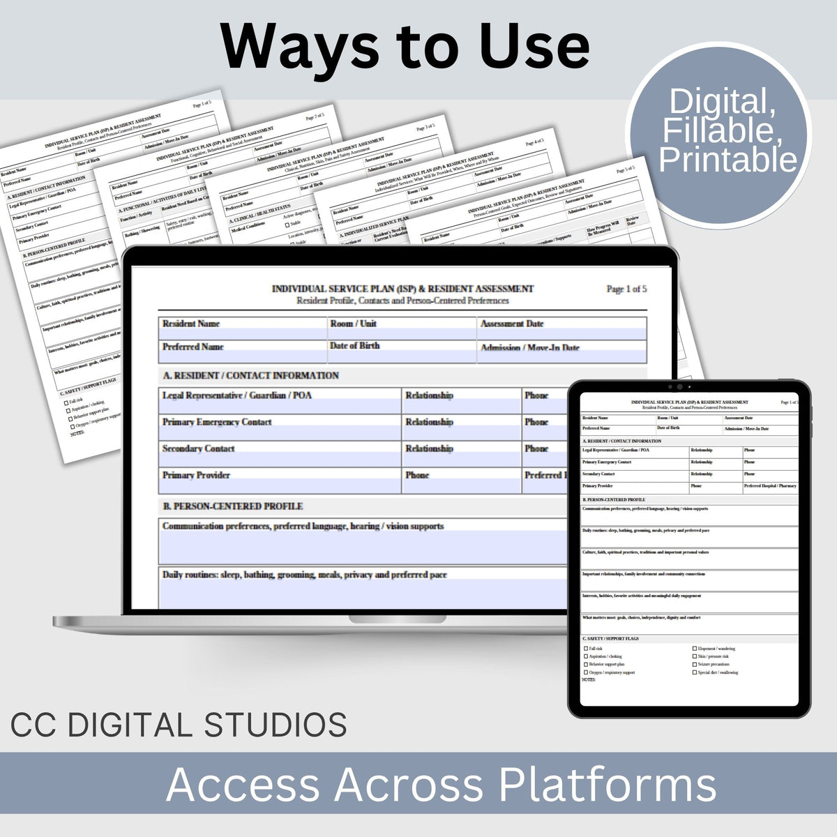Nursing Home Care Plan Template | Individual Service Plan ISP