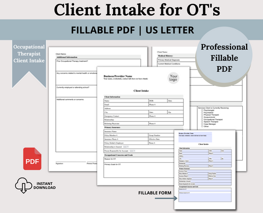 Client Intake Form for Occupational Therapists: Streamline Your Workflow