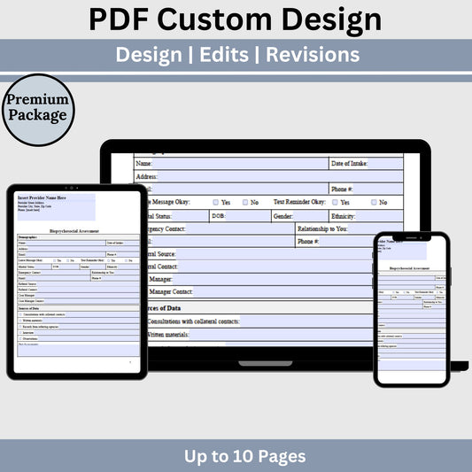 Premium PDF Design Package. Elevate your documents with professional design, edits, and revisions for up to 10 pages. Streamline your paperwork with fillable PDFs