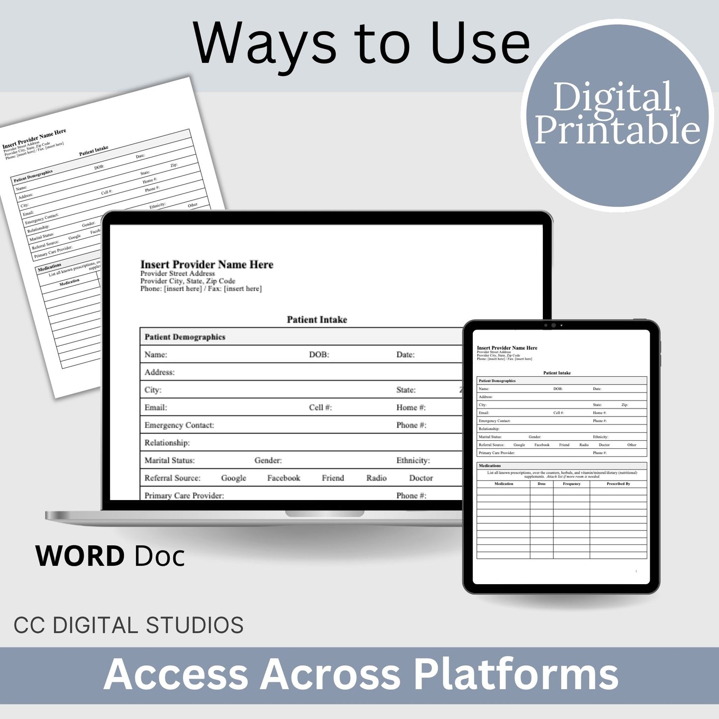 Patient Intake Form - WORD Doc