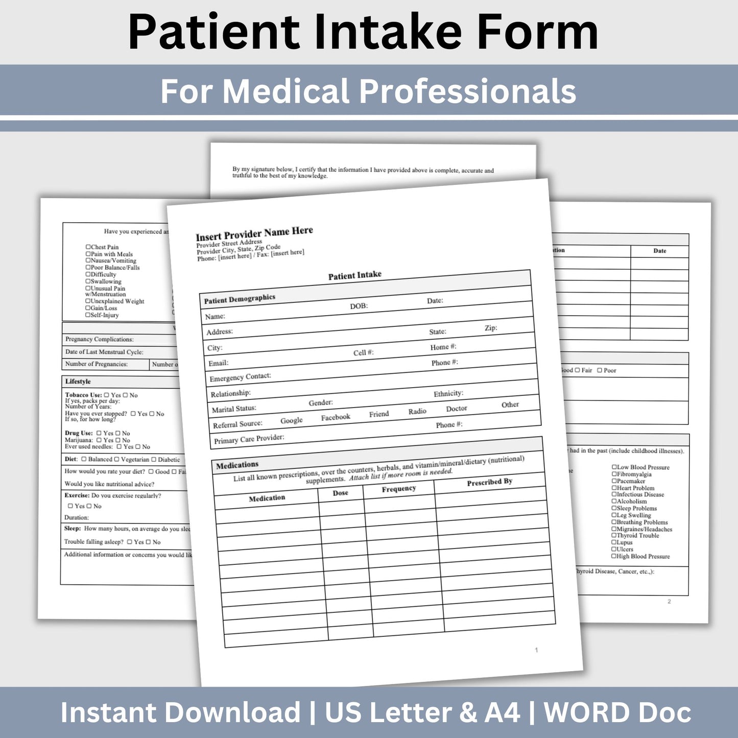 Patient Intake Form - WORD Doc