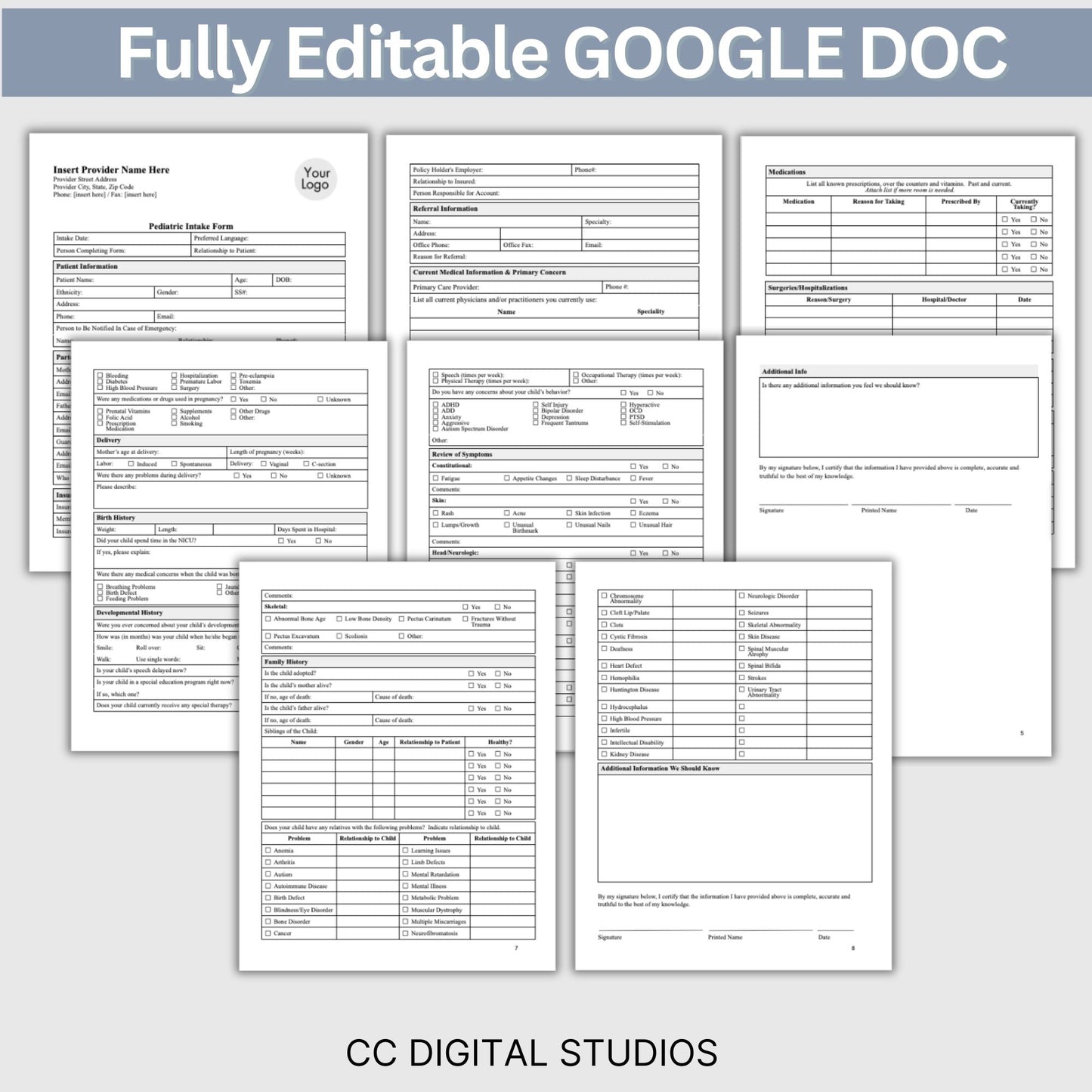 Pediatric Medical Intake Form - Google Doc