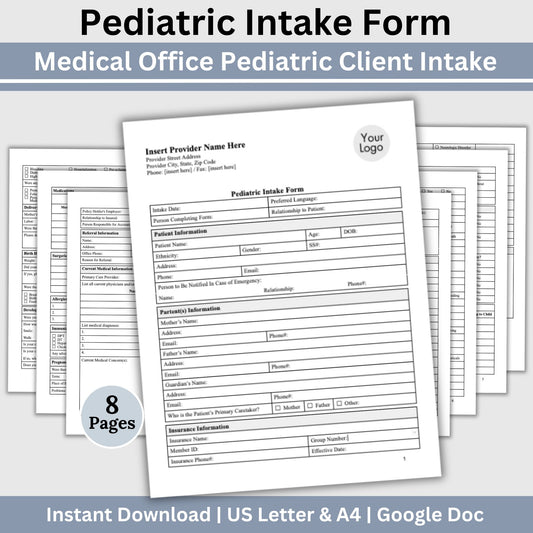 Pediatric Medical Intake Form - Google Doc