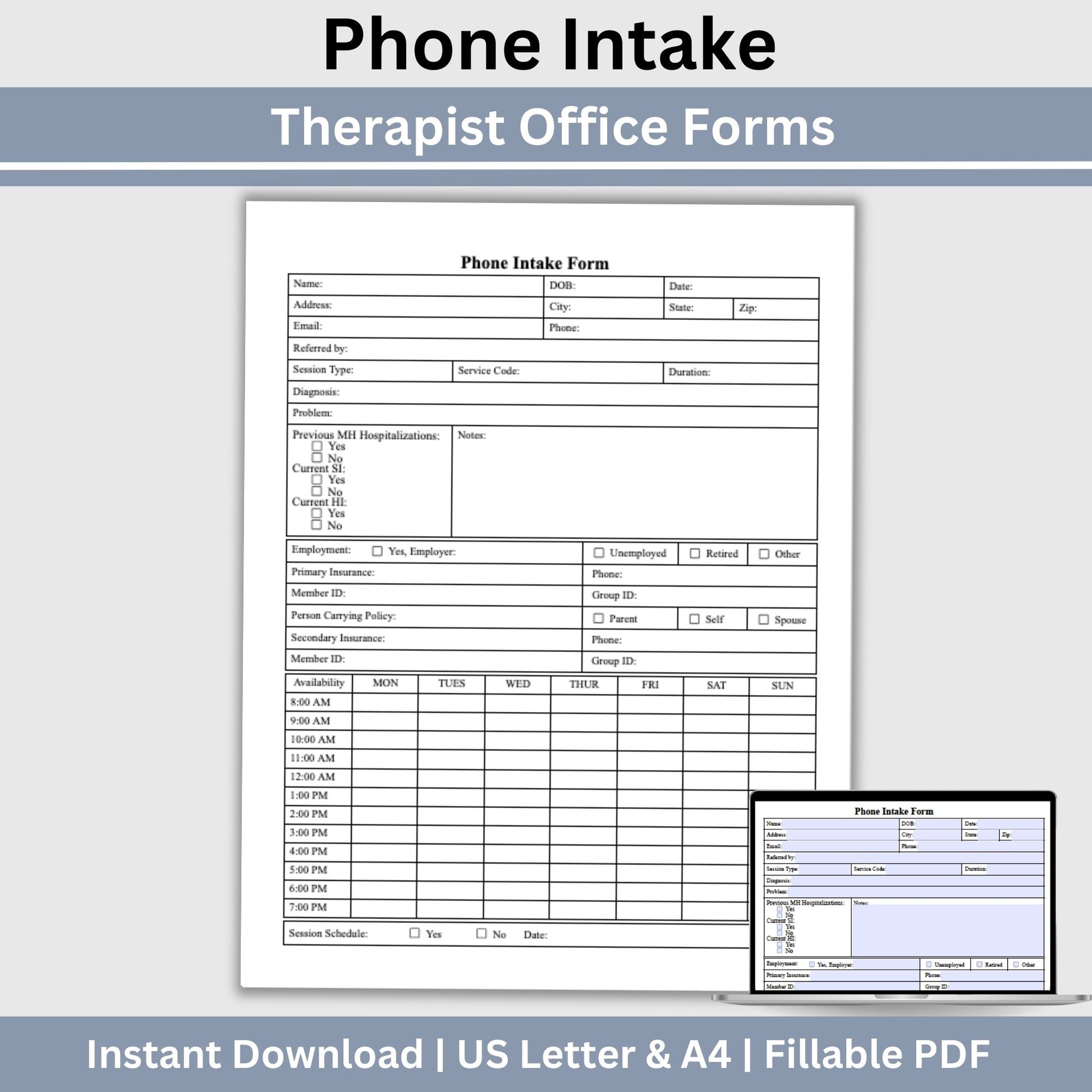 Phone client intake form for Mental Health Counselors. This template is perfect for gathering essential client information. Phone Consult for Clinicians, Client Contact Sheet, Psychology Therapy Notes, Therapist Office Therapy Forms