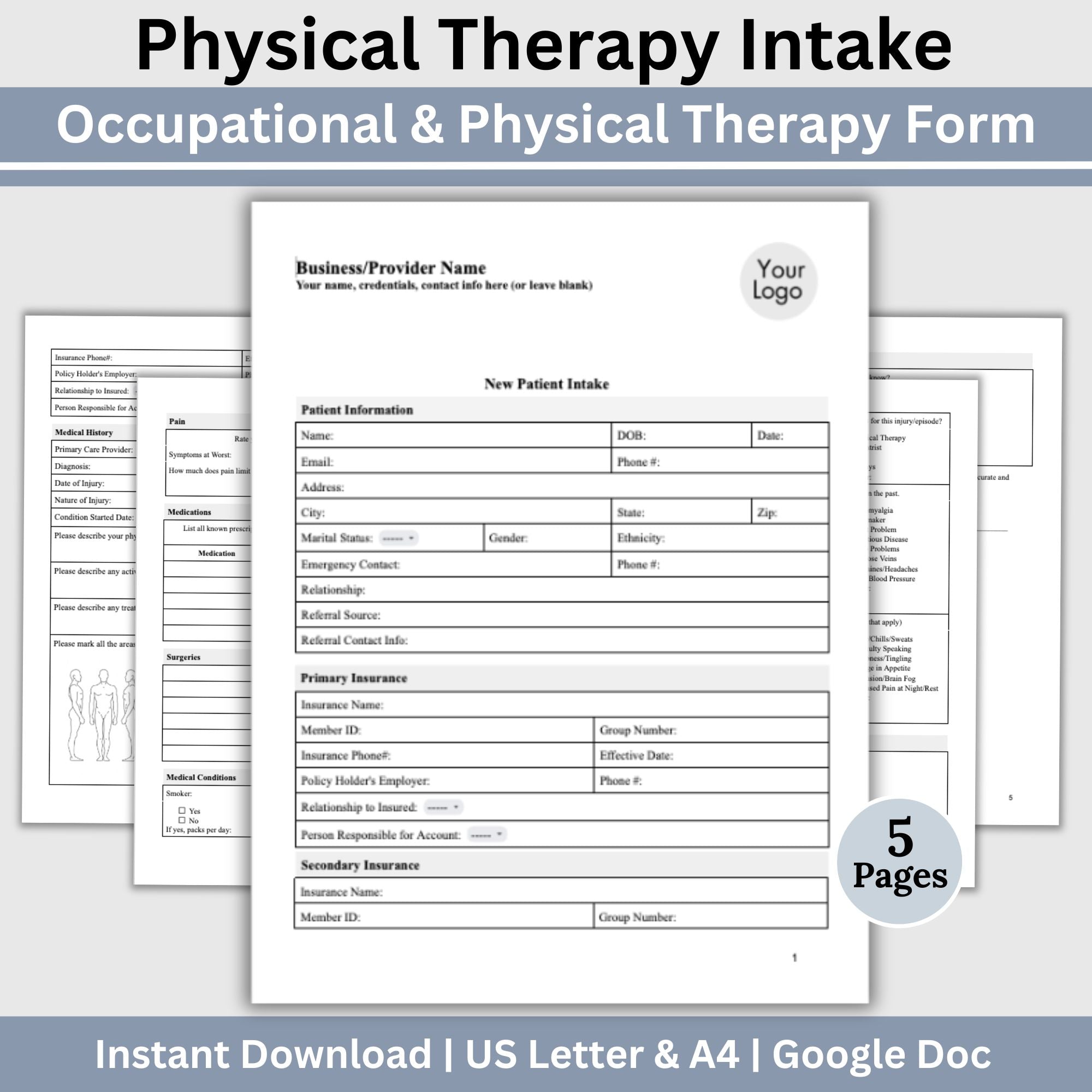 Physical Therapy & Occupational Therapy Intake Form - Google Doc ...