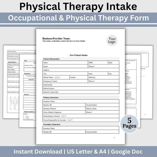 Physical Therapy & Occupational Therapy Intake Form - Google Doc