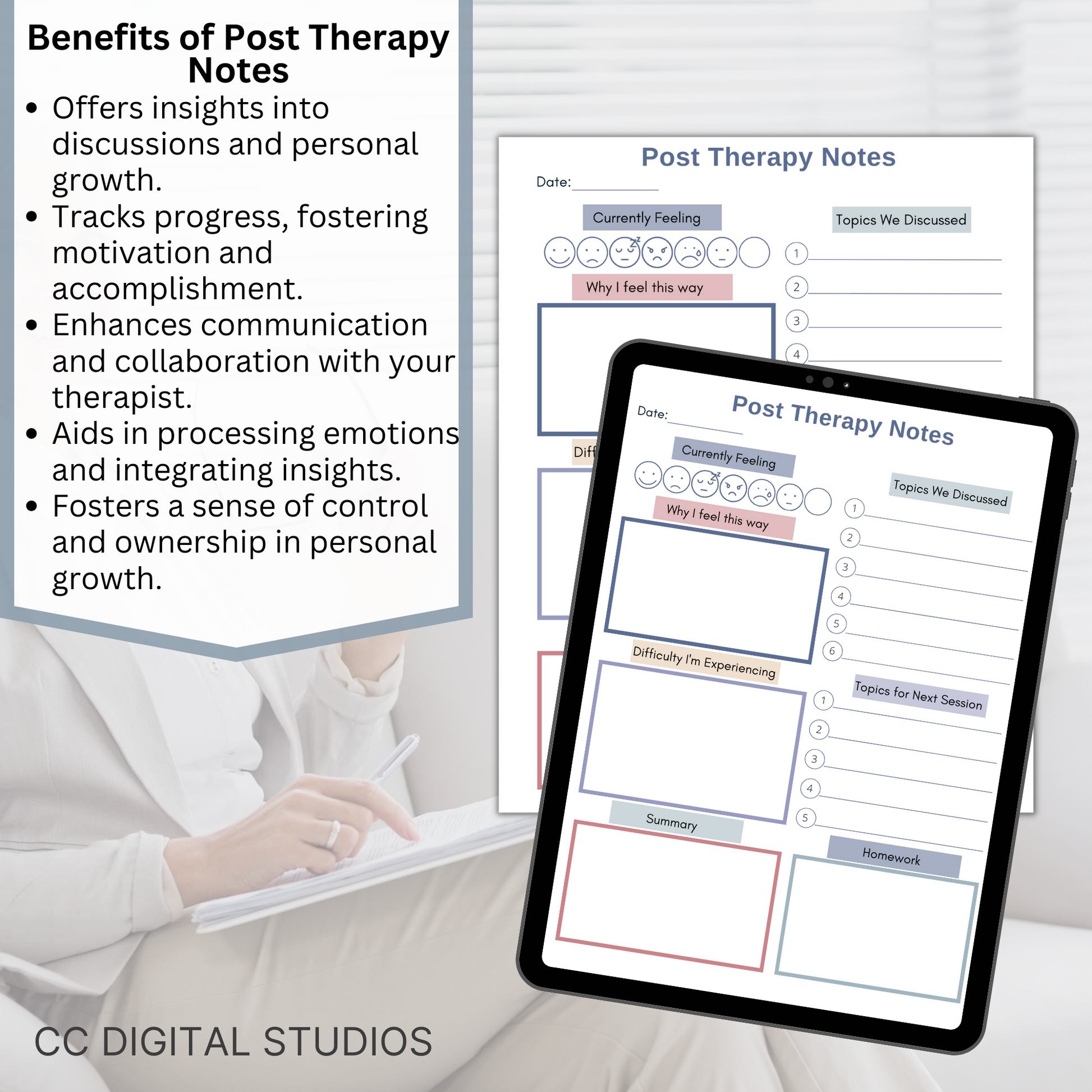 This post therapy session log helps you remember what was shared in your counseling sessions. Stay organized with the therapy session log and gain valuable insights.  Therapy Overview, Therapy Planner, Therapy Session Log