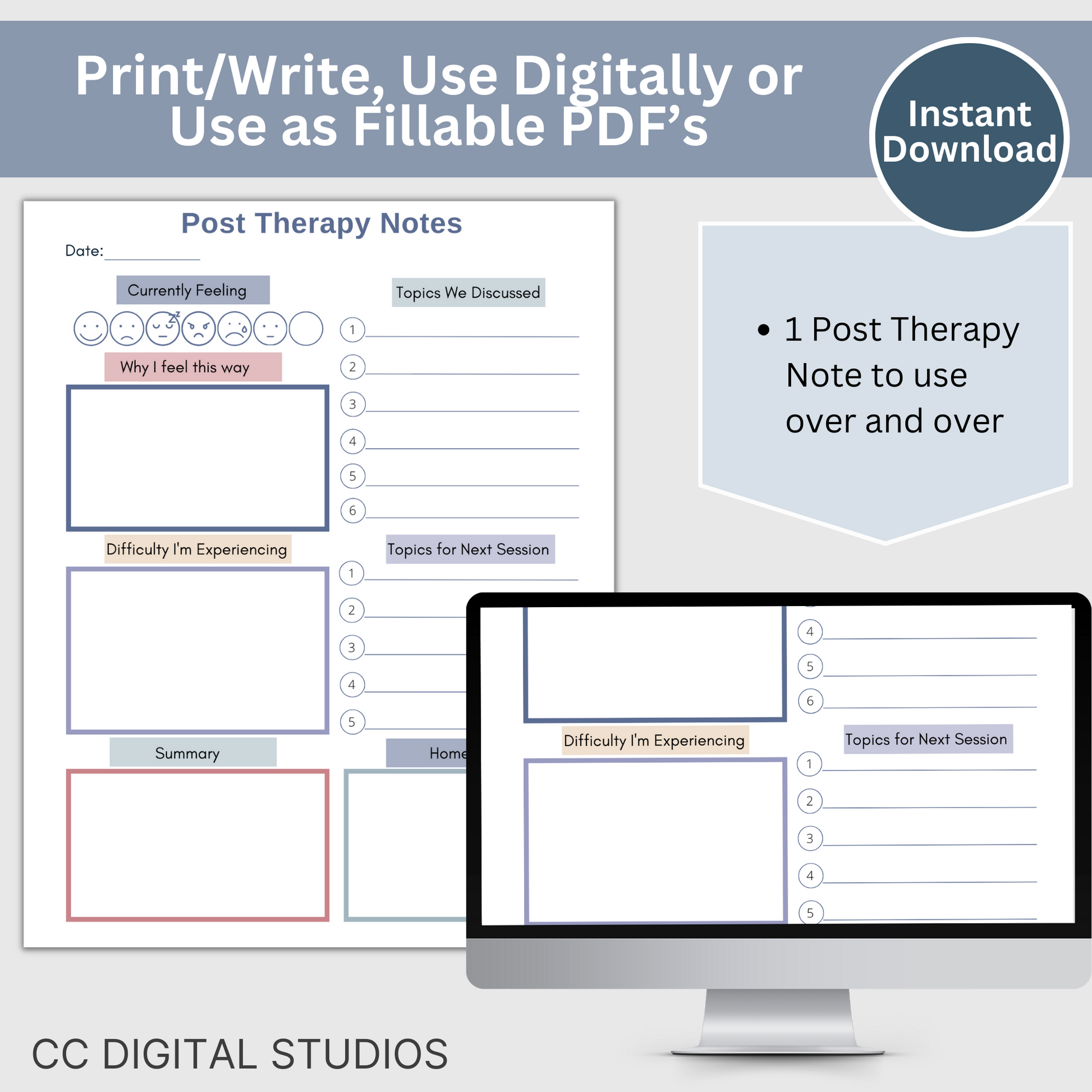 This post therapy session log helps you remember what was shared in your counseling sessions. Stay organized with the therapy session log and gain valuable insights.  Therapy Overview, Therapy Planner, Therapy Session Log