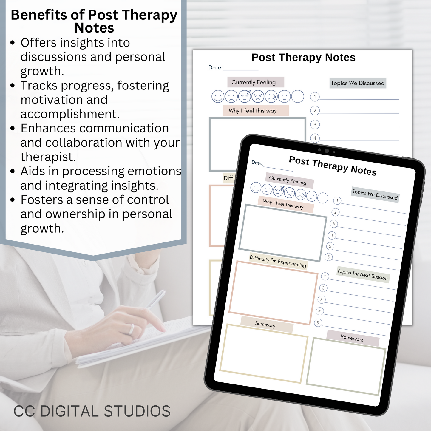 This post therapy session log helps you remember what was shared in your counseling sessions. Stay organized with the therapy session log and gain valuable insights.  Therapy Overview, Therapy Planner, Therapy Session Log