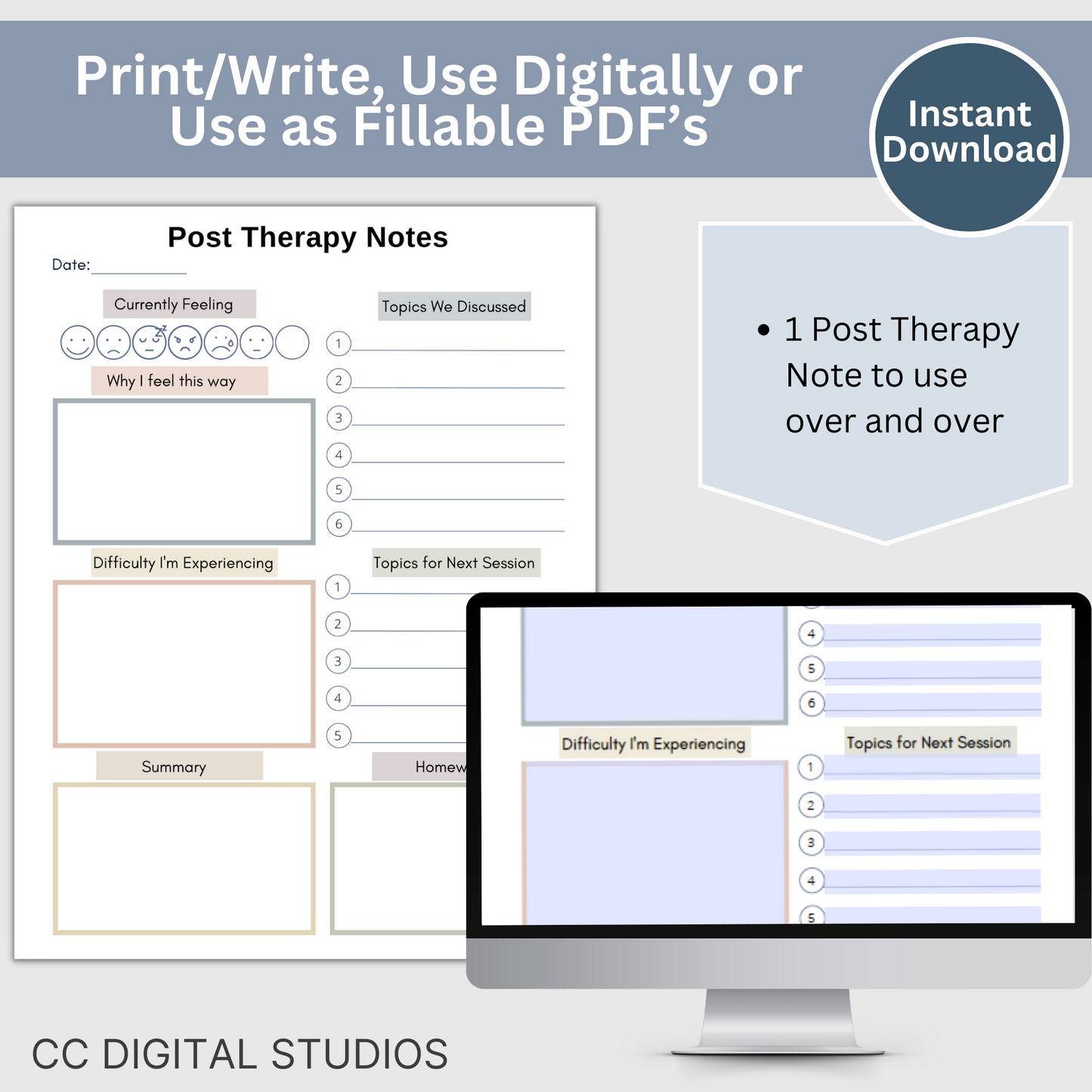 This post therapy session log helps you remember what was shared in your counseling sessions. Stay organized with the therapy session log and gain valuable insights.  Therapy Overview, Therapy Planner, Therapy Session Log