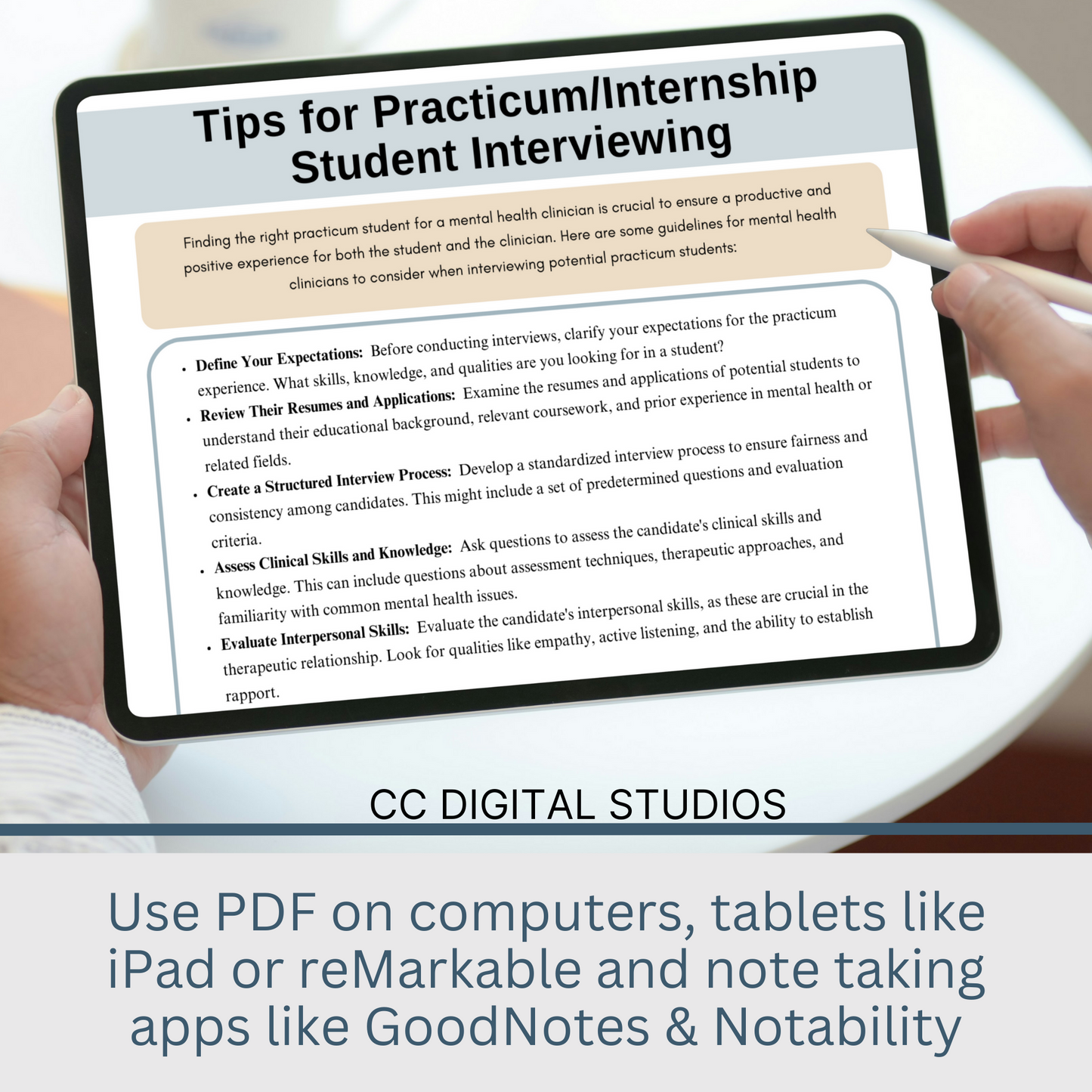 Interview questions and tips for a clinician seeking a student for a mental health practicum or internship.  100 interviewing questions.