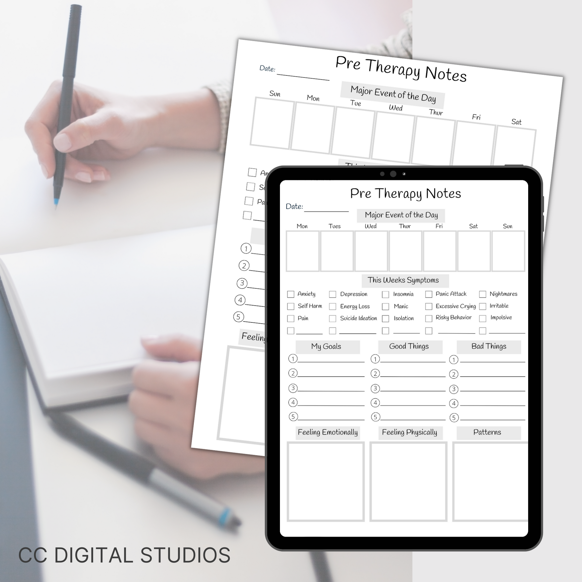 This pre therapy session log helps you plan and remember what to share in your counseling sessions. Stay organized with the therapy session log, track your mood, and gain valuable insights.