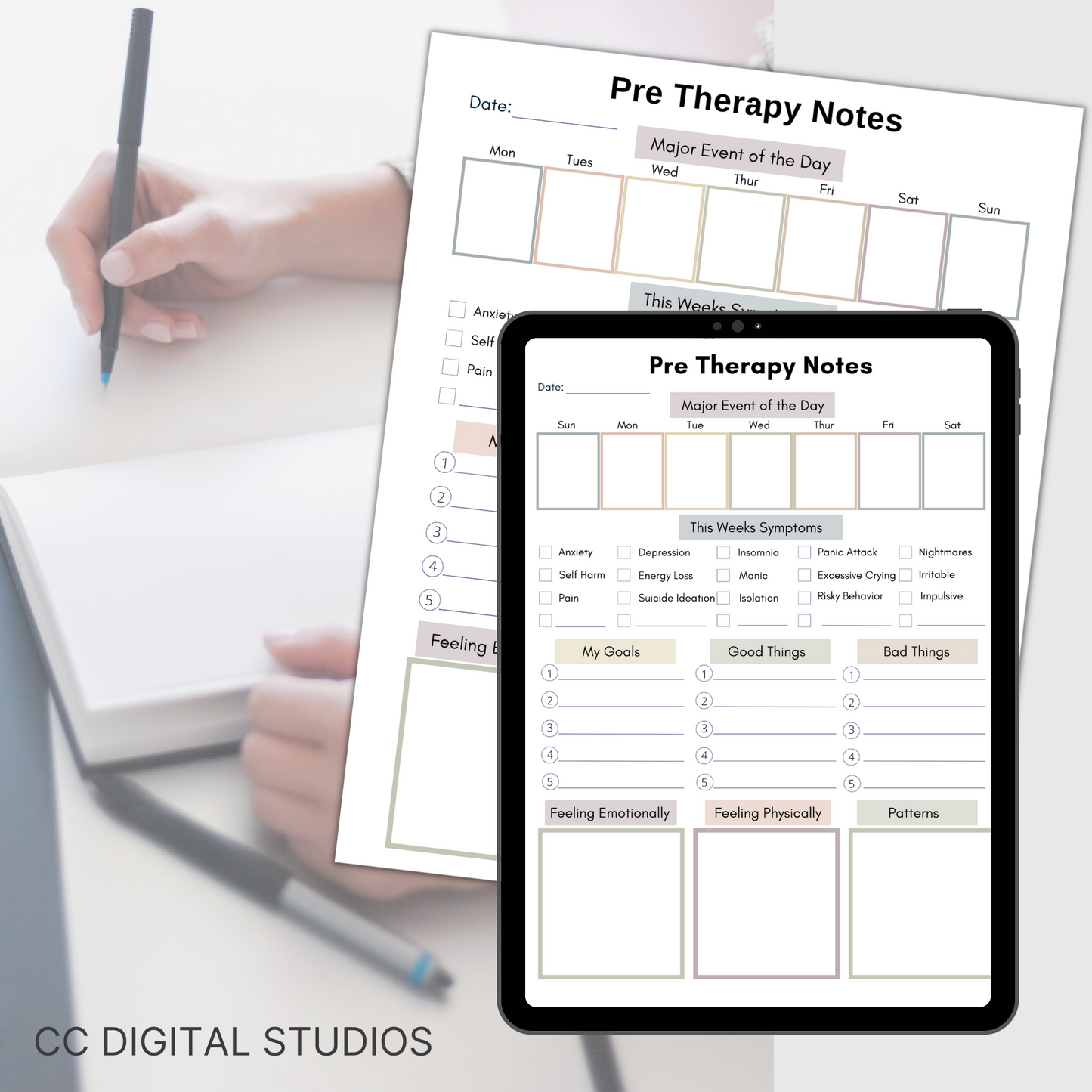 This pre therapy session log helps you plan and remember what to share in your counseling sessions. Stay organized with the therapy session log, track your mood, and gain valuable insights.