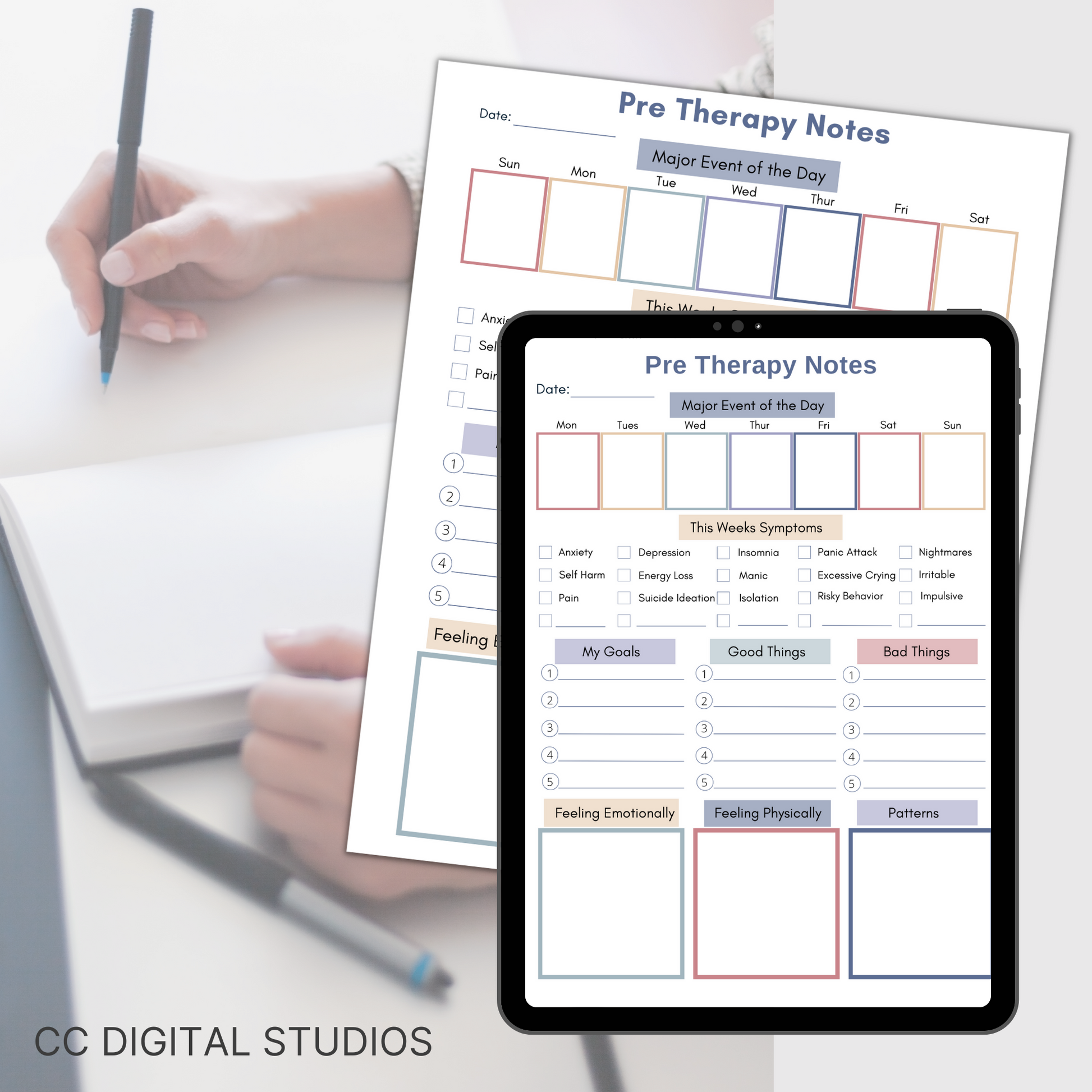 This pre therapy session log helps you plan and remember what to share in your counseling sessions. Stay organized with the therapy session log, track your mood, and gain valuable insights.