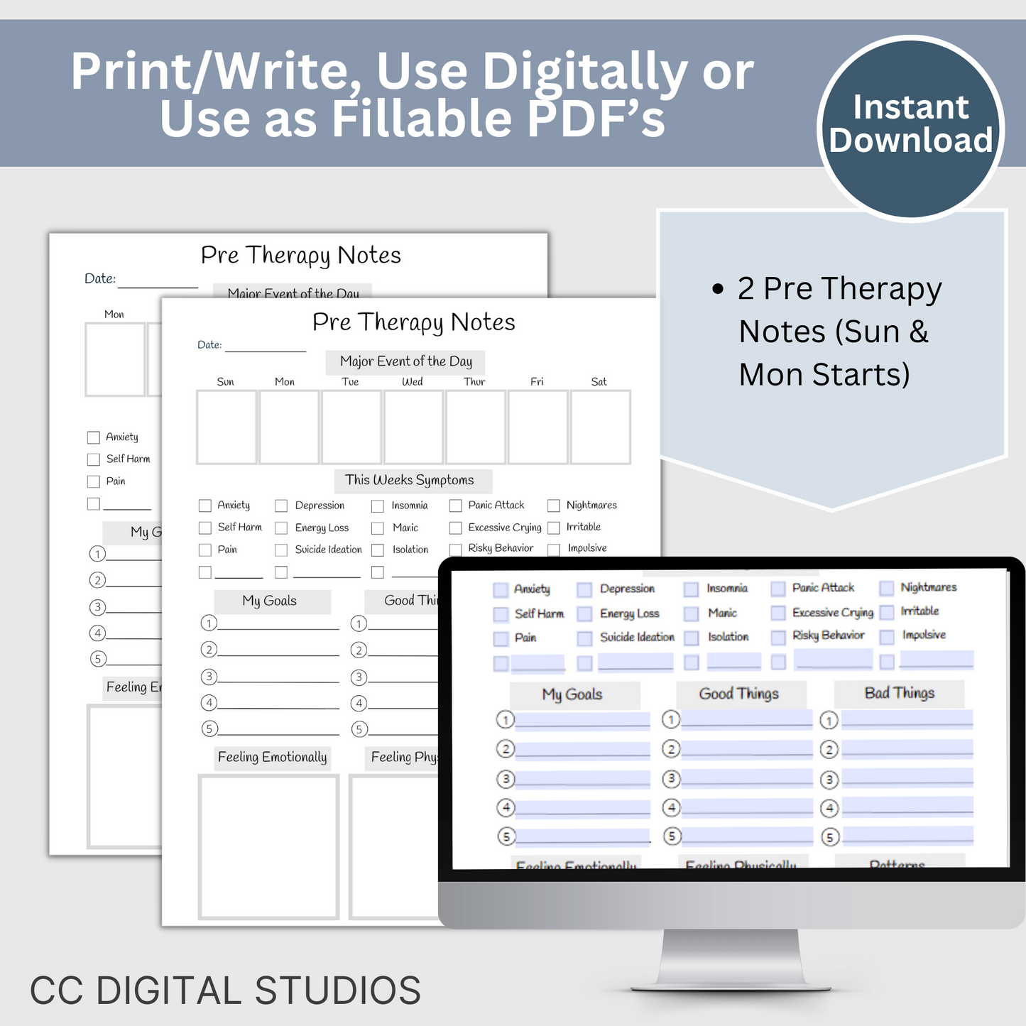 This pre therapy session log helps you plan and remember what to share in your counseling sessions. Stay organized with the therapy session log, track your mood, and gain valuable insights.