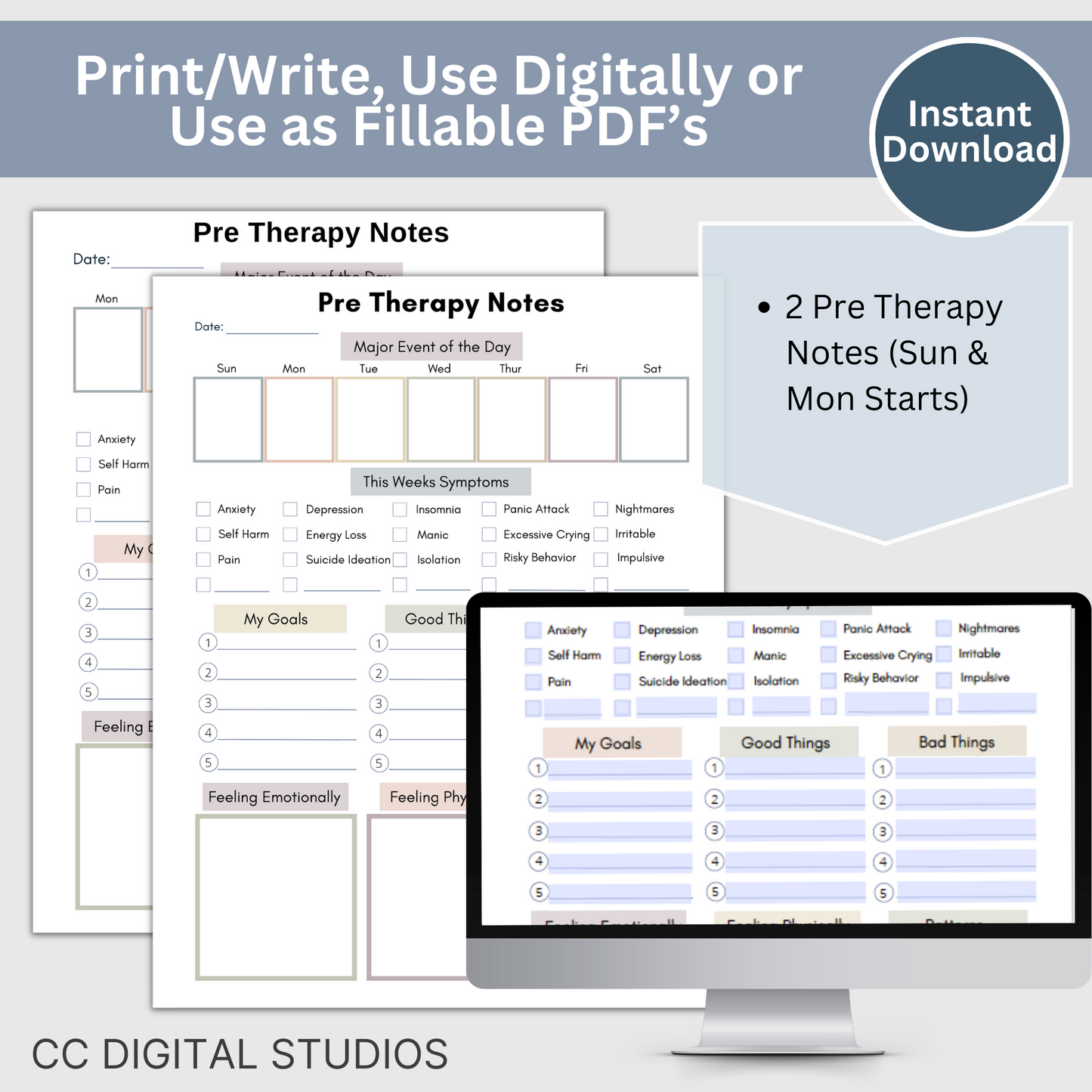 This pre therapy session log helps you plan and remember what to share in your counseling sessions. Stay organized with the therapy session log, track your mood, and gain valuable insights.