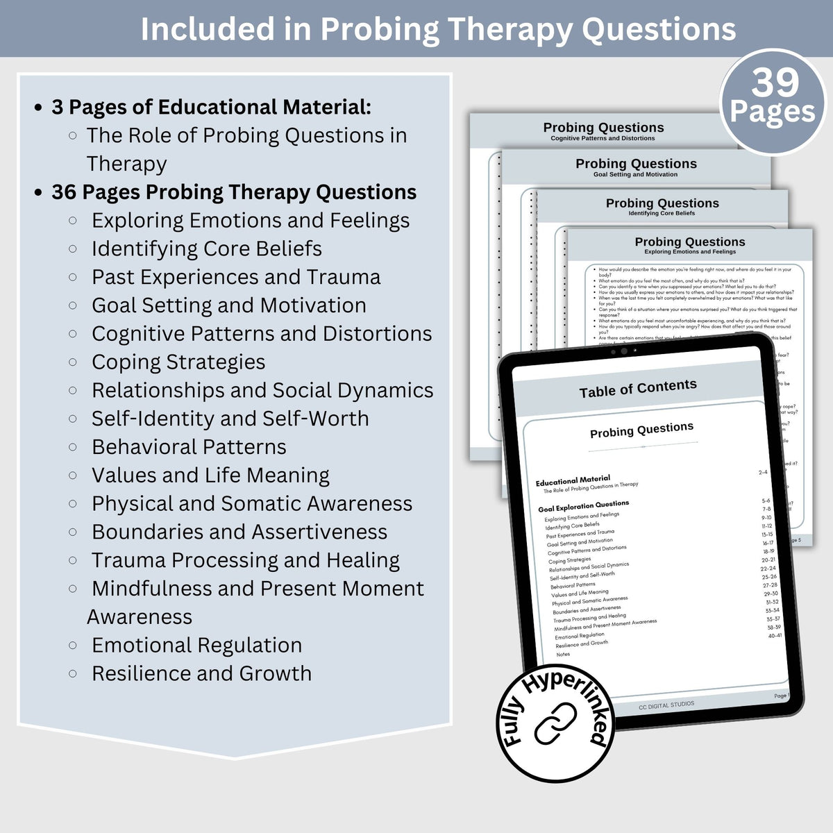 Probing Questions Incoming Probing Therapy Questions: Open-Ended Questions & Conversation Starter ...