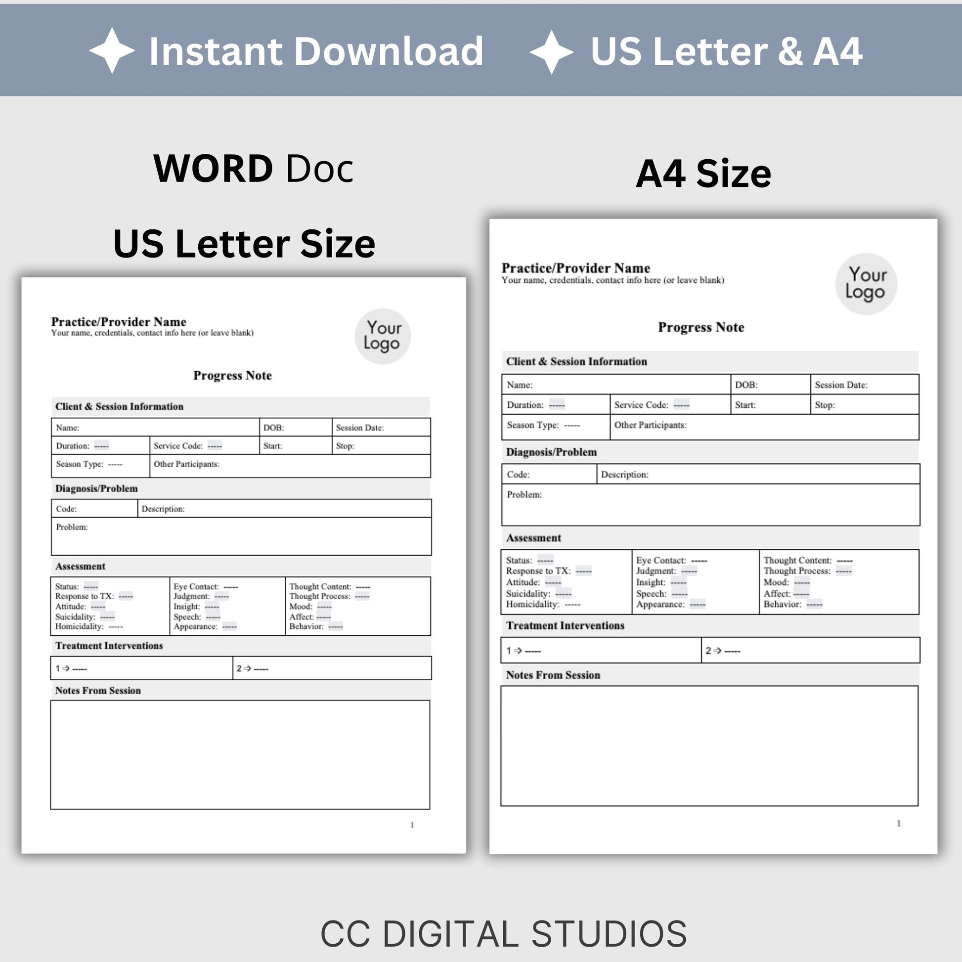 Therapy Notes Progress Note Template, Psychology Resource Therapy Tools for Therapist Office, Progress Report for Psychotherapy Notes, counseling resources for therapist office, social workers, case managers, counselors, therapists