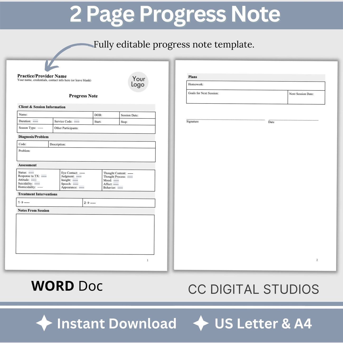 Therapy Notes Progress Note Template, Psychology Resource Therapy Tools for Therapist Office, Progress Report for Psychotherapy Notes, counseling resources for therapist office, social workers, case managers, counselors, therapists