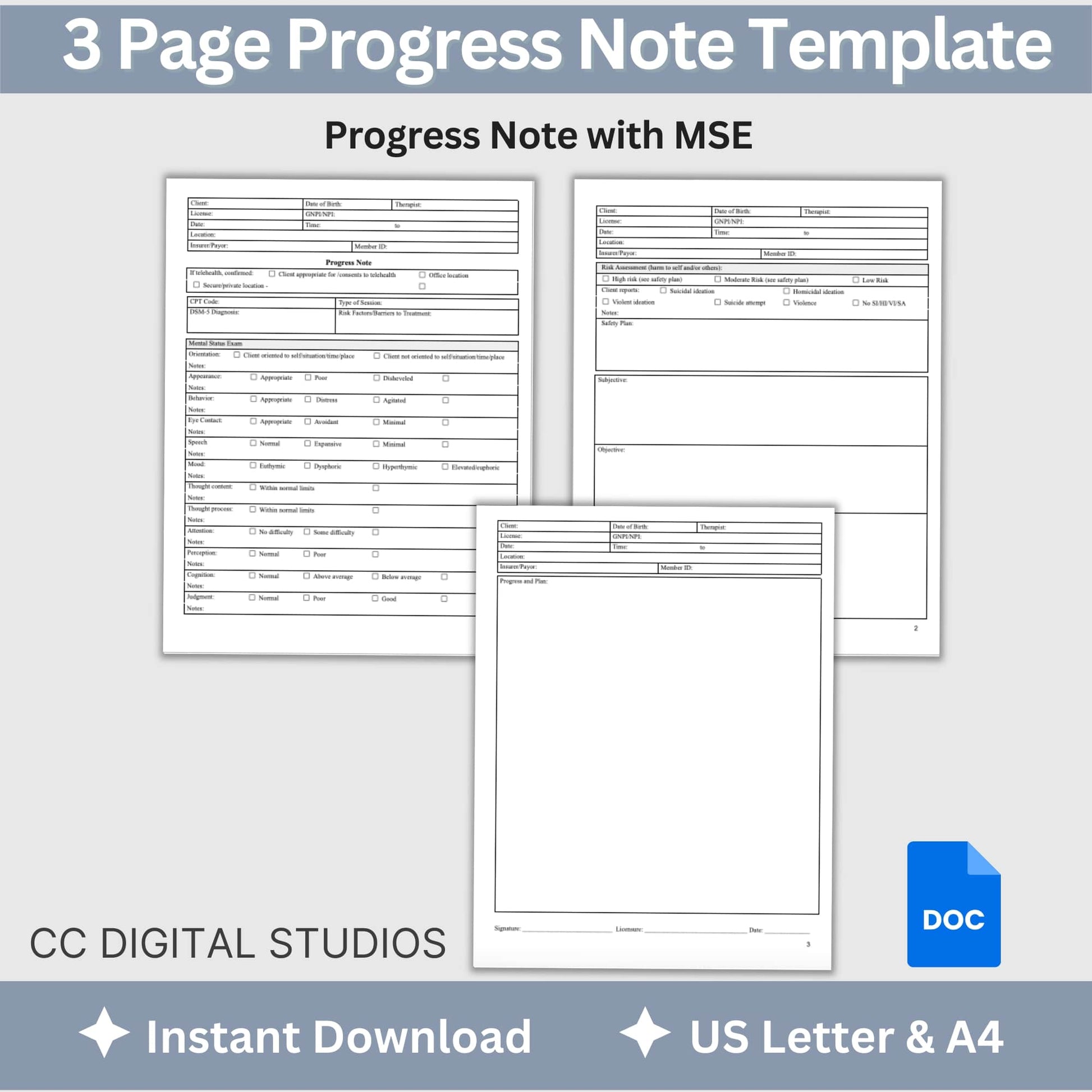 Progress note template with mental status exam (MSE) designed specially for mental health counselors and therapists. Elevate your counseling office with this template, crafted to streamline your therapy session notes Progress note template with mental status exam (MSE) designed specially for mental health counselors and therapists.