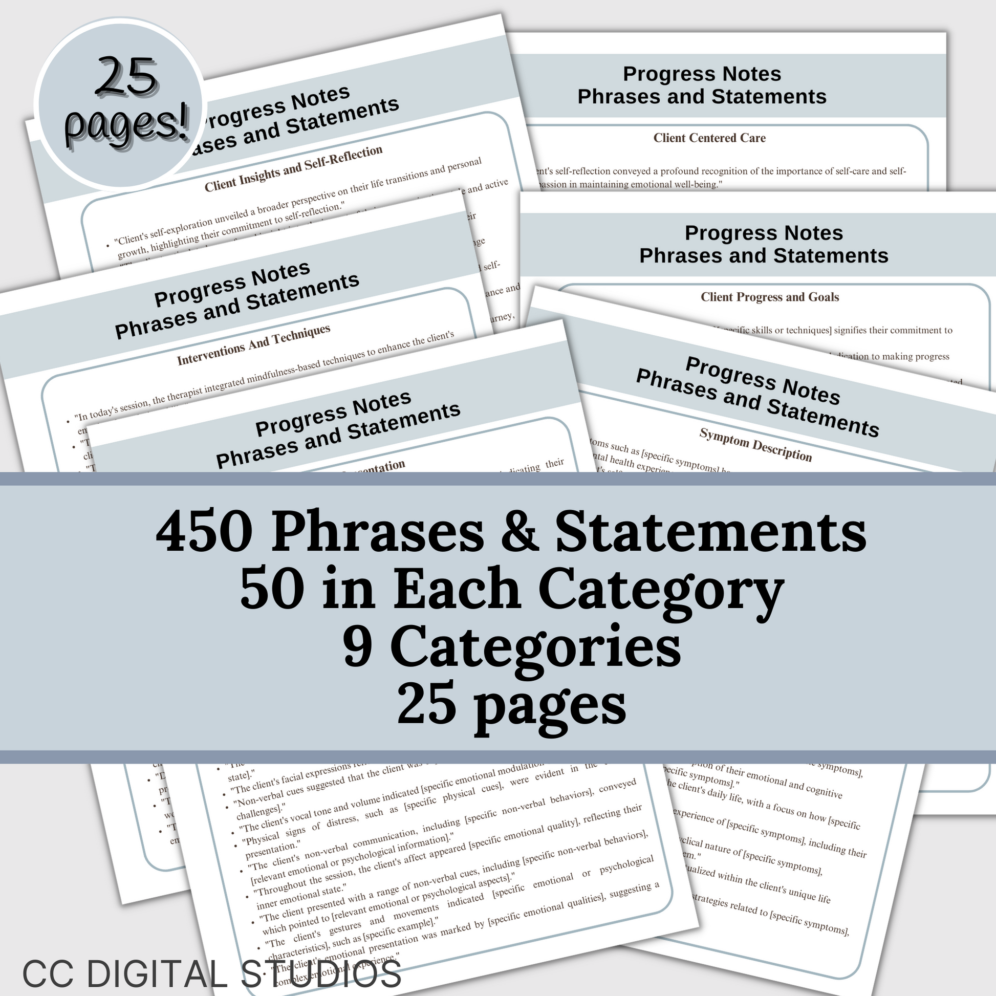 Elevate your note-writing game with our Comprehensive Mental Health Progress Note Guide! Designed to streamline your progress note process, providing a wealth of examples and prompts to enhance the verbiage of your notes.