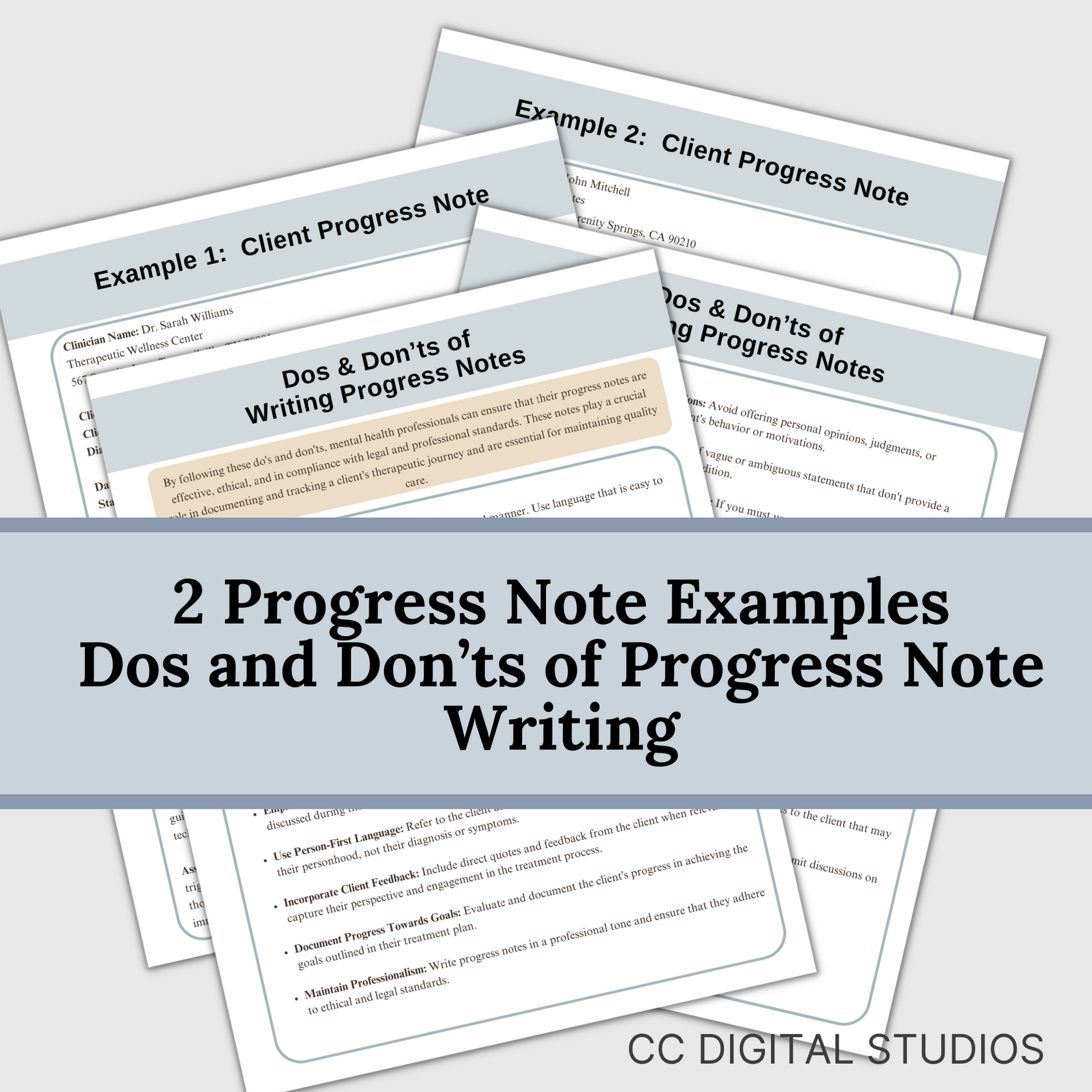 Progress Notes Guide Examples & Prompts, Progress Note Writing Cheat S ...