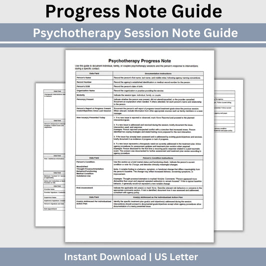 Psychotherapy Progress Note Guide