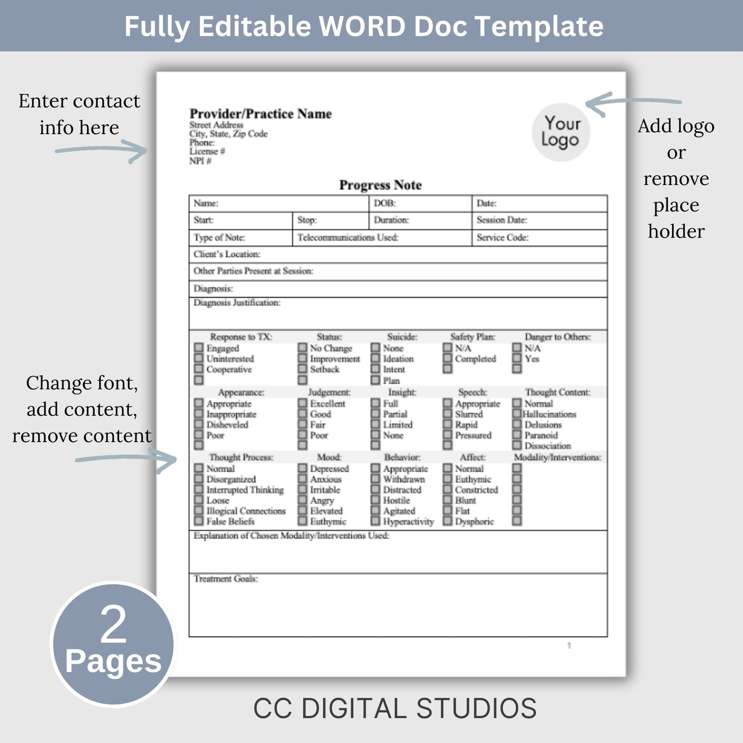 Progress note designed with telemental health in mind.  Don&#39;t struggle with creating your own forms. Perfect for school counselors, social workers, therapist office, counseling offices, psychologists.