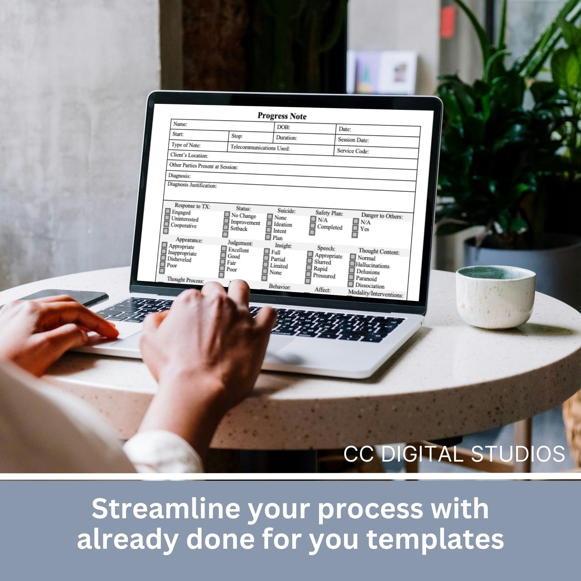 Progress note designed with telemental health in mind.  Don&#39;t struggle with creating your own forms. Perfect for school counselors, social workers, therapist office, counseling offices, psychologists.