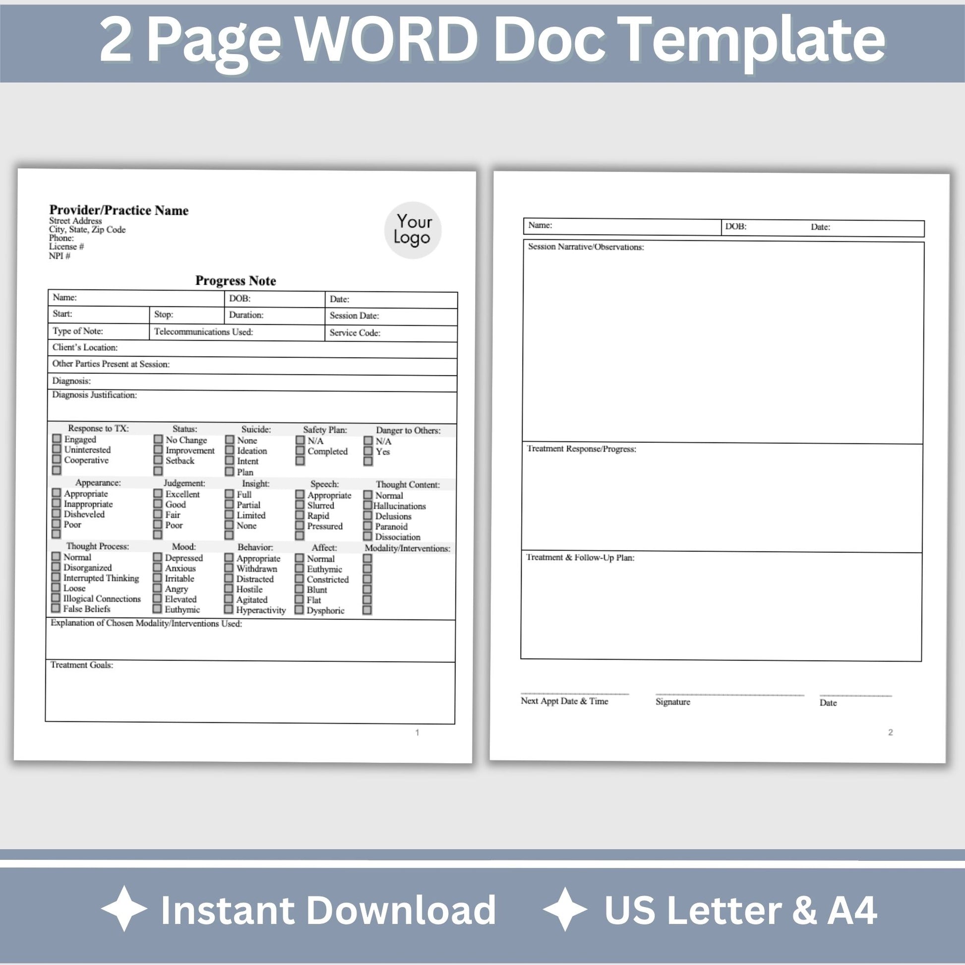 Progress note designed with telemental health in mind.  Don&#39;t struggle with creating your own forms. Perfect for school counselors, social workers, therapist office, counseling offices, psychologists.