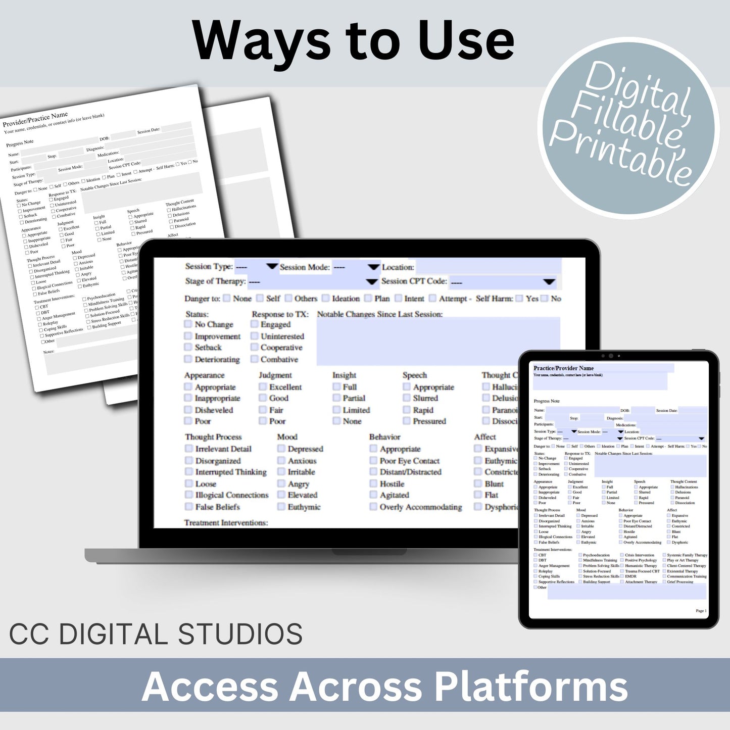 Therapy progress notes template designed specially for Mental Health Counselors and Therapists. Elevate your counseling office documentation with this user-friendly therapist template