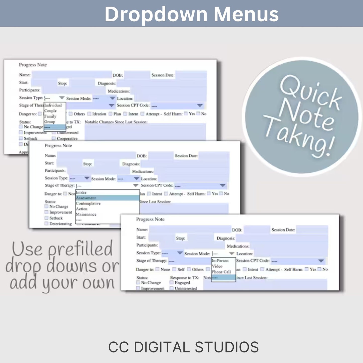 Therapy progress notes template designed specially for Mental Health Counselors and Therapists. Elevate your counseling office documentation with this user-friendly therapist template