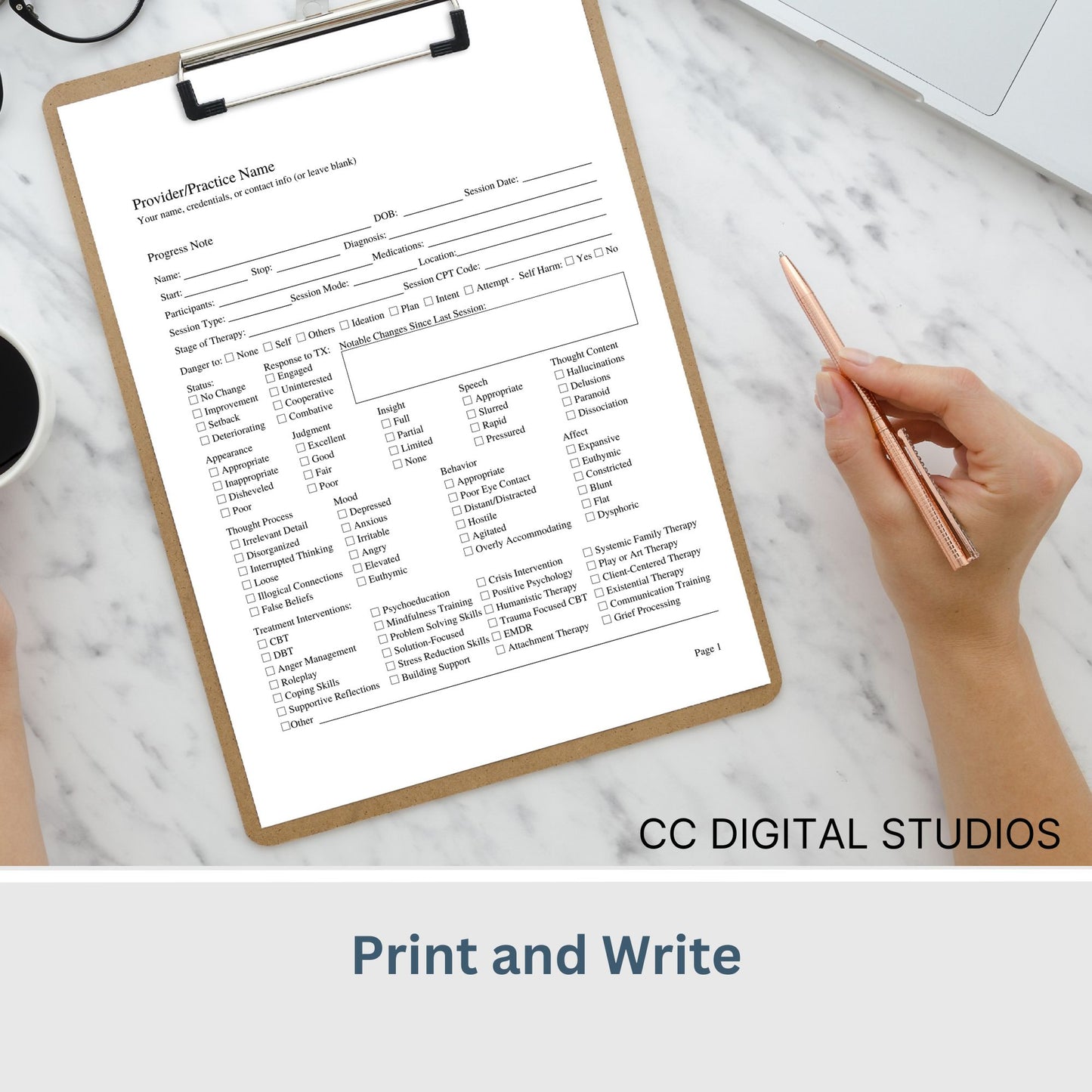 Therapy progress notes template designed specially for Mental Health Counselors and Therapists. Elevate your counseling office documentation with this user-friendly therapist template