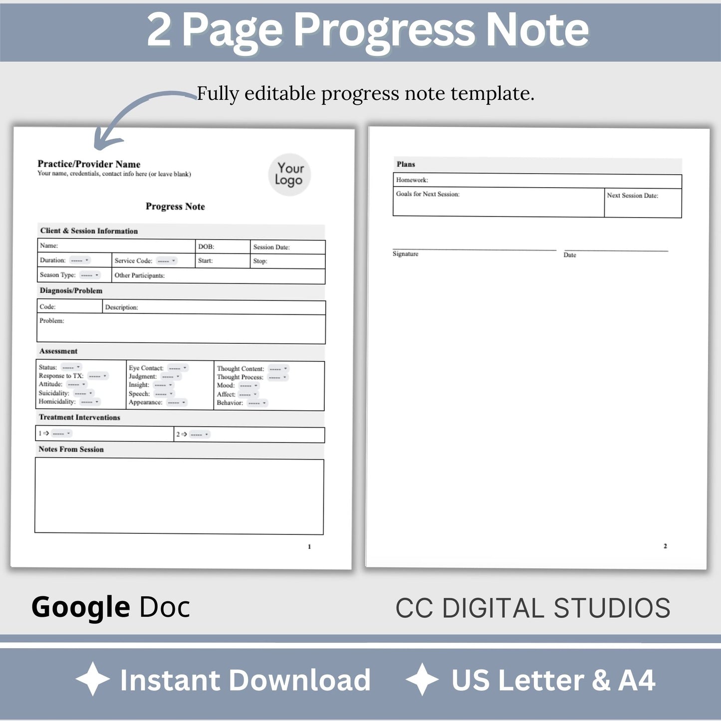 Therapy Notes Progress Note Template, Psychology Resource Therapy Tools for Therapist Office, Progress Report for Psychotherapy Notes, counseling resources for therapist office, social workers, case managers, counselors, therapists