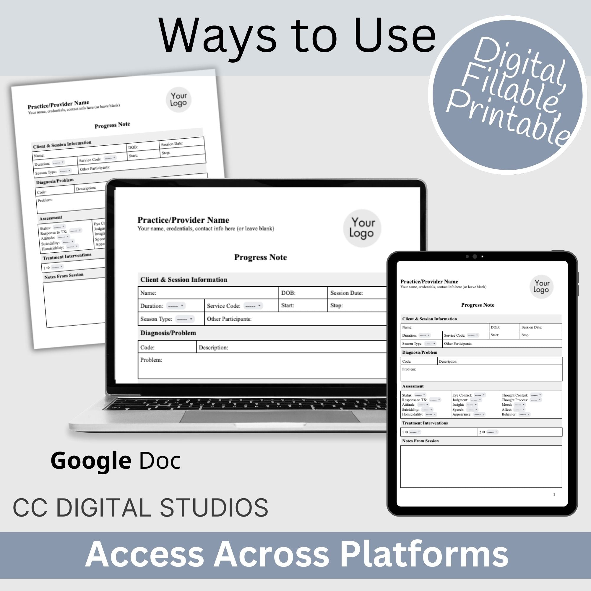 Progress Note Template for Mental Health Counselors: Streamline Therap ...