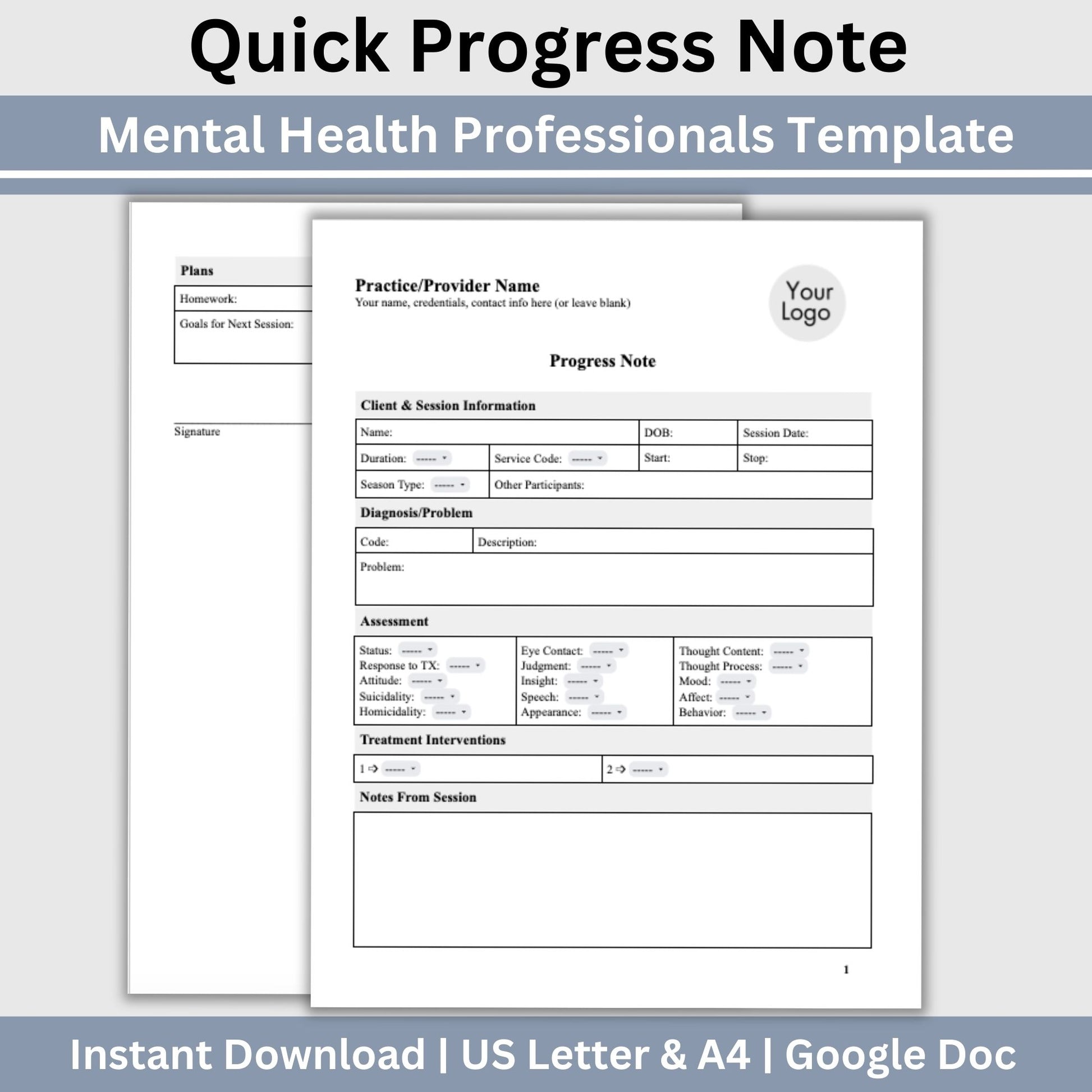 Therapy Notes Progress Note Template, Psychology Resource Therapy Tools for Therapist Office, Progress Report for Psychotherapy Notes, counseling resources for therapist office, social workers, case managers, counselors, therapists