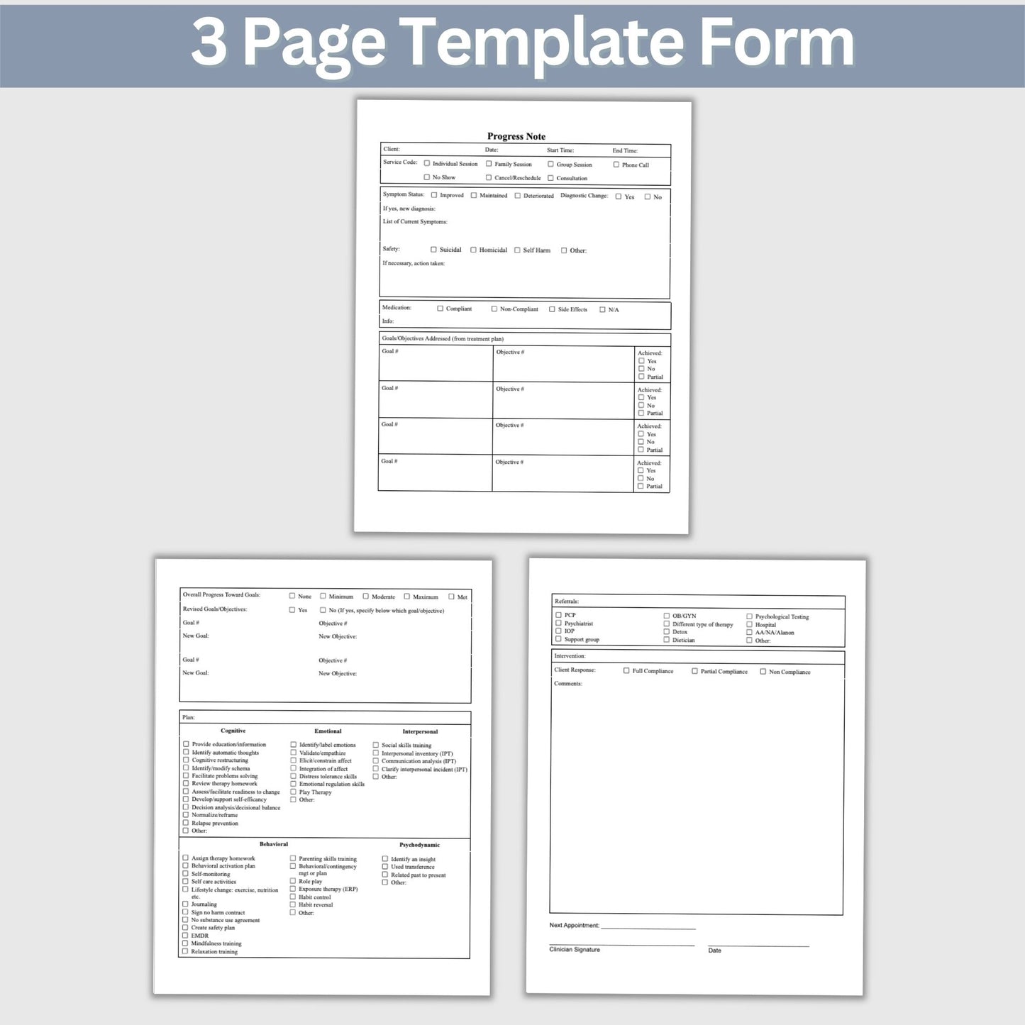Progress Note Template for Mental Health Counselors:  Google Doc