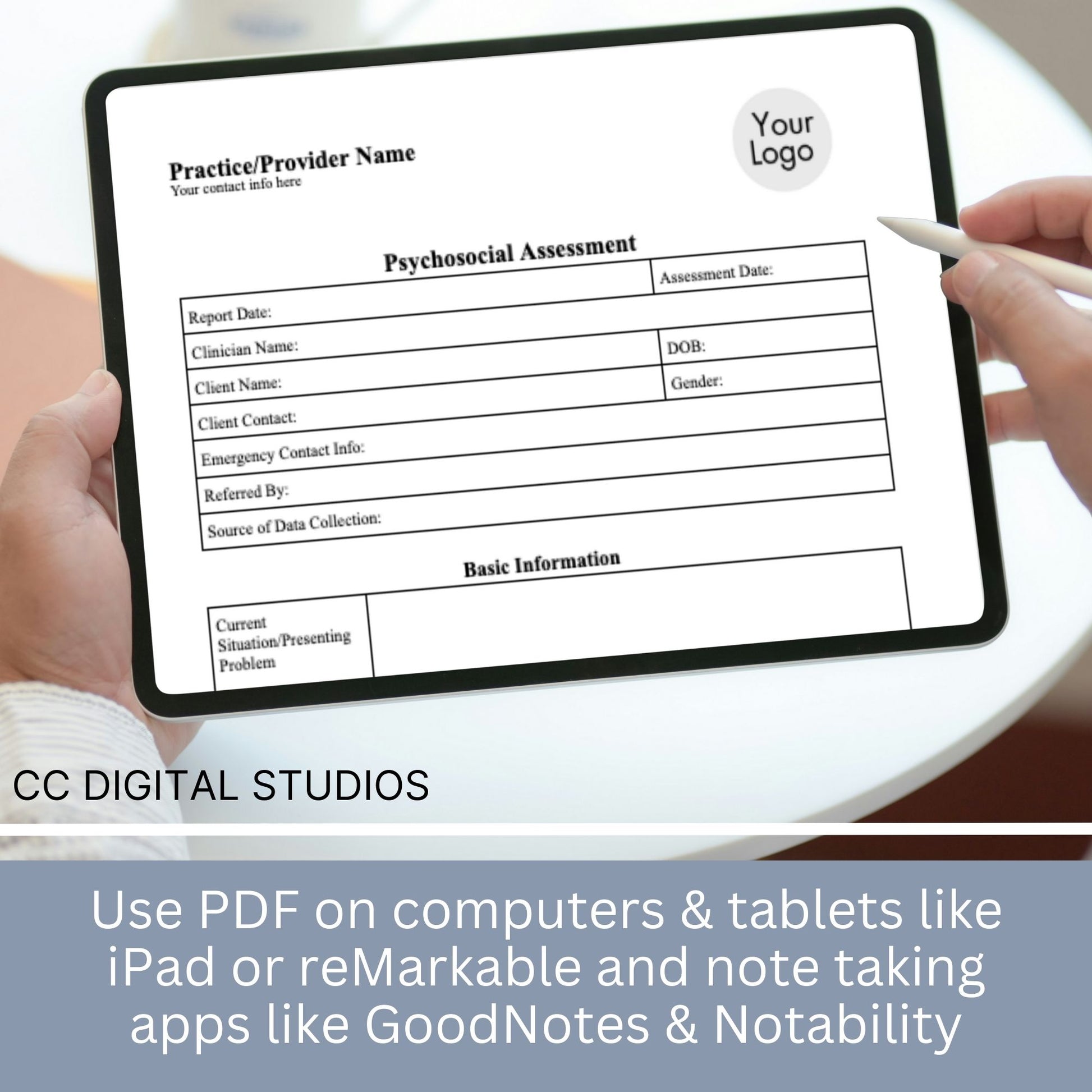 Psychosocial Assessment template, specifically designed for social workers, school counselors, school psychologists, and case managers.  Therapist template streamlines the documentation process for therapy notes and progress notes. Psychoanalysis