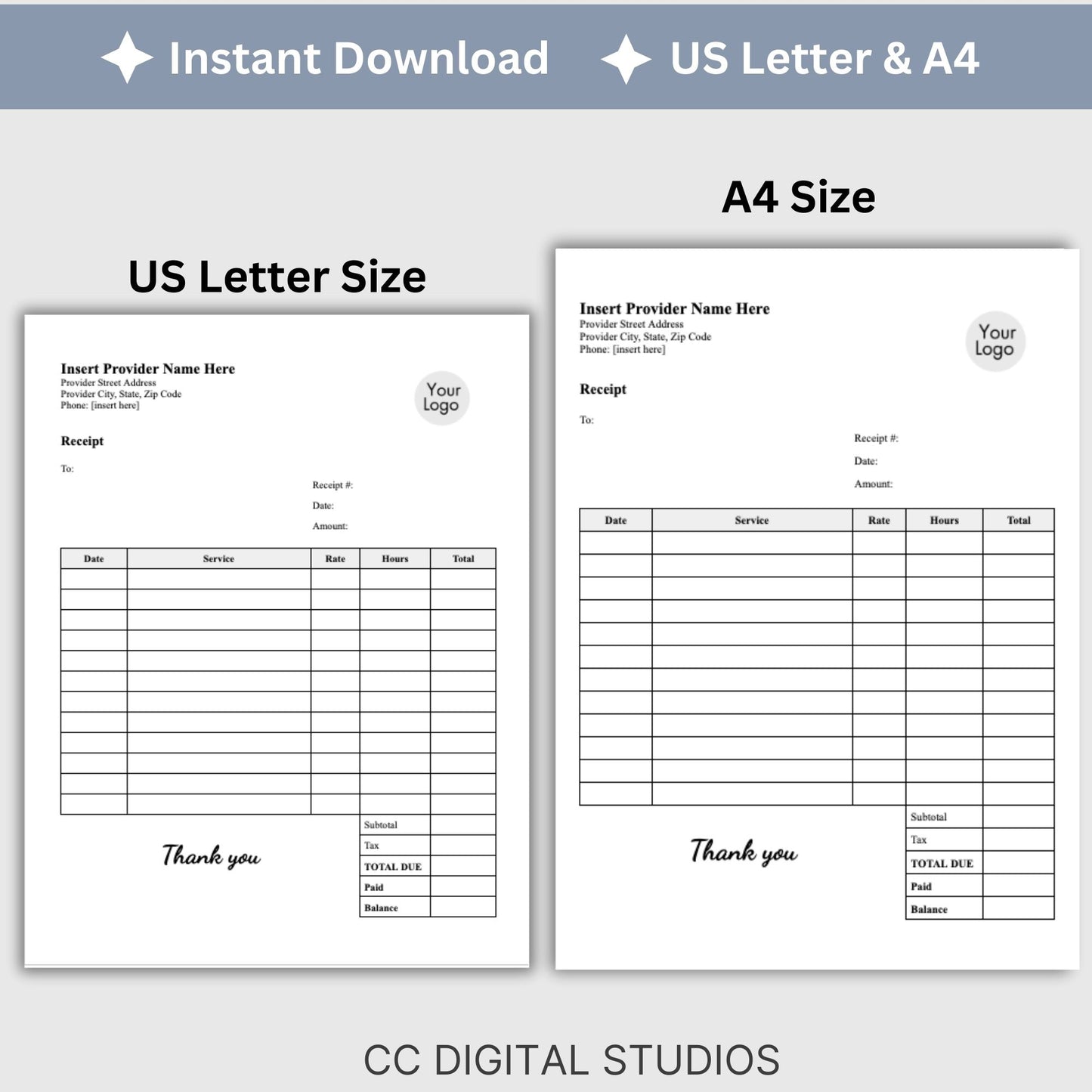 Professional therapist office receipt template designed specifically for mental health professionals. This easy-to-use template helps you provide clear and concise receipts to your clients, ensuring transparency and professionalism.