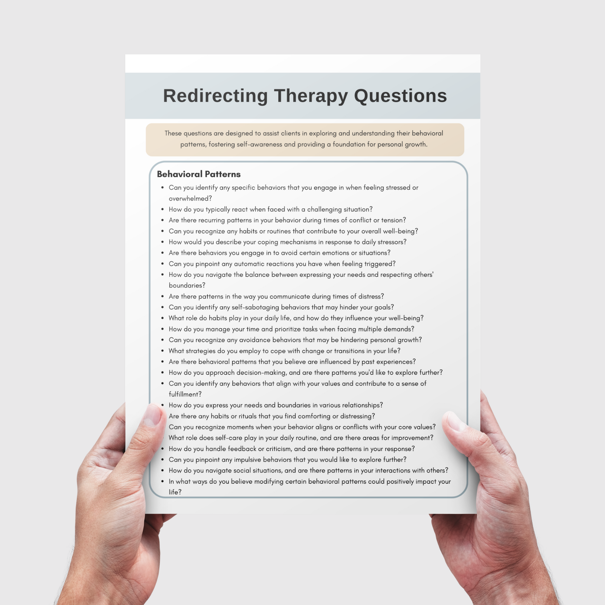 redirecting therapy questions for mental health therapists. This therapy cheat sheet is designed to elevate your psychotherapy practice, featuring open-ended questions to promote a greater understanding of your clients.